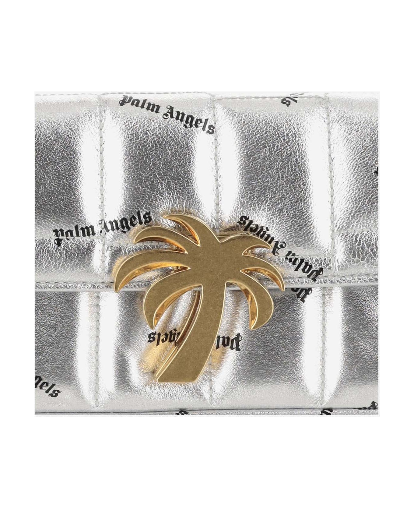 Palm Angels Metallic Leather Palm Bag - Silver