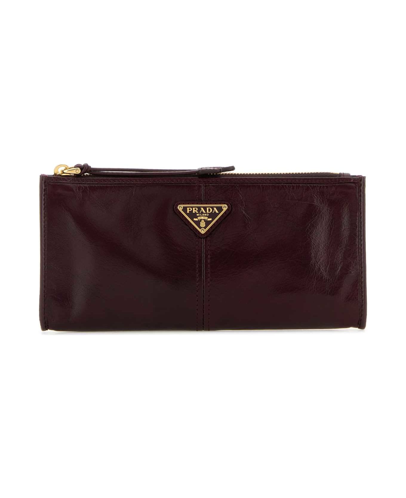 Prada Grape Leather Pouch - BORDEAUX 財布