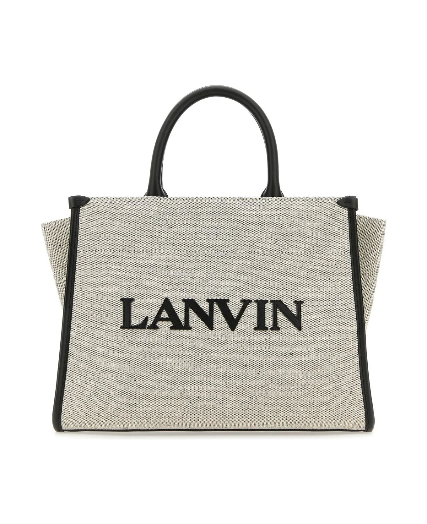 Lanvin Two-tone Canvas Small In & Out Shopping Bag - Beige Black