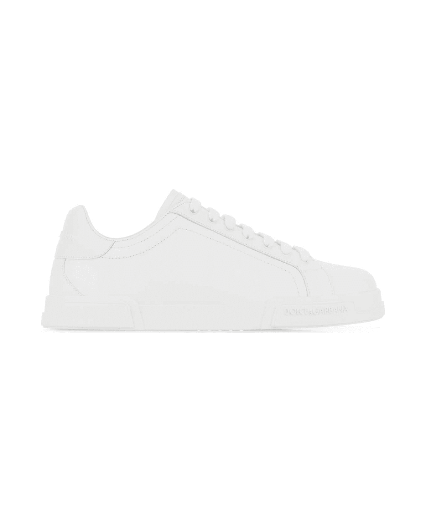 Dolce & Gabbana White Leather Portofino Sneakers - BIANCOOTTICO