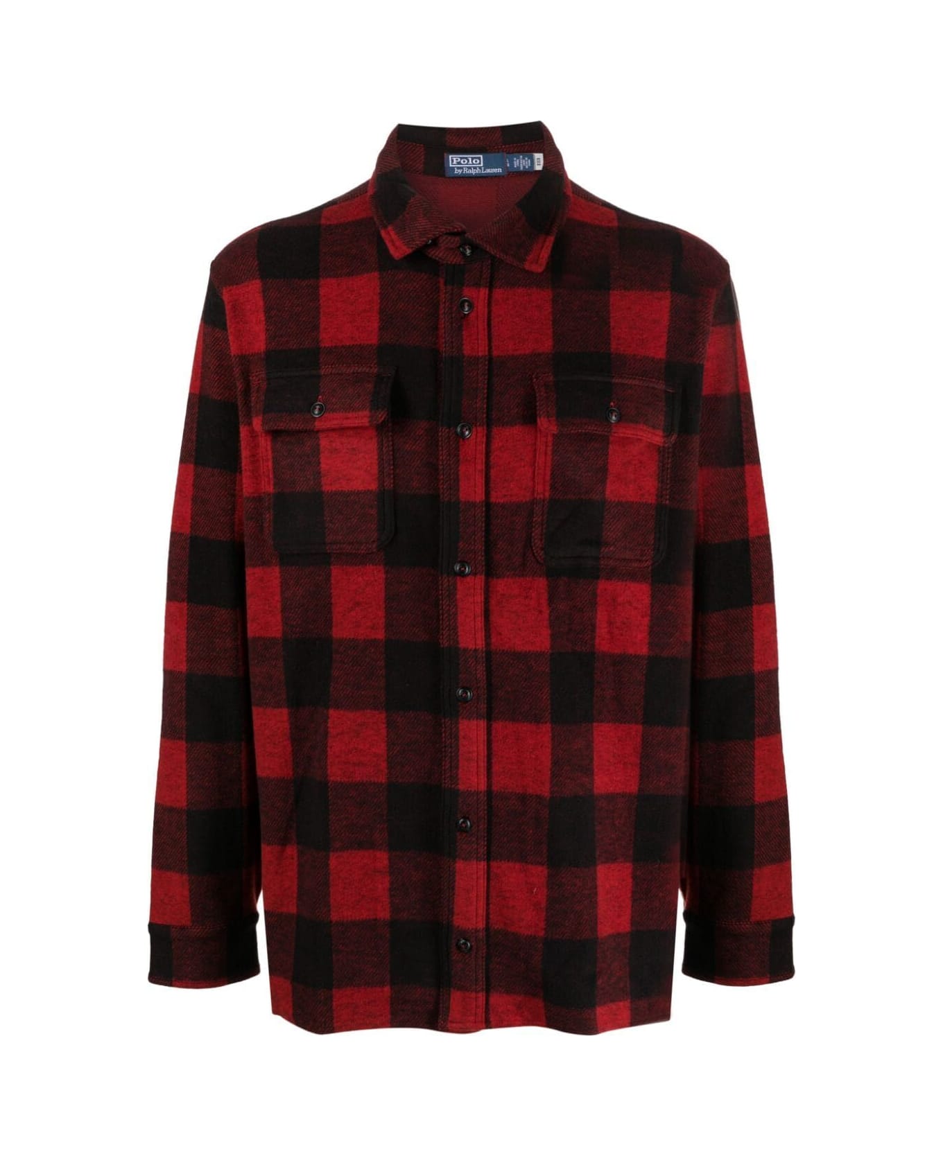 Polo Ralph Lauren Flannel Long Sleeve Sport Shirt - Madison Red Polo Black