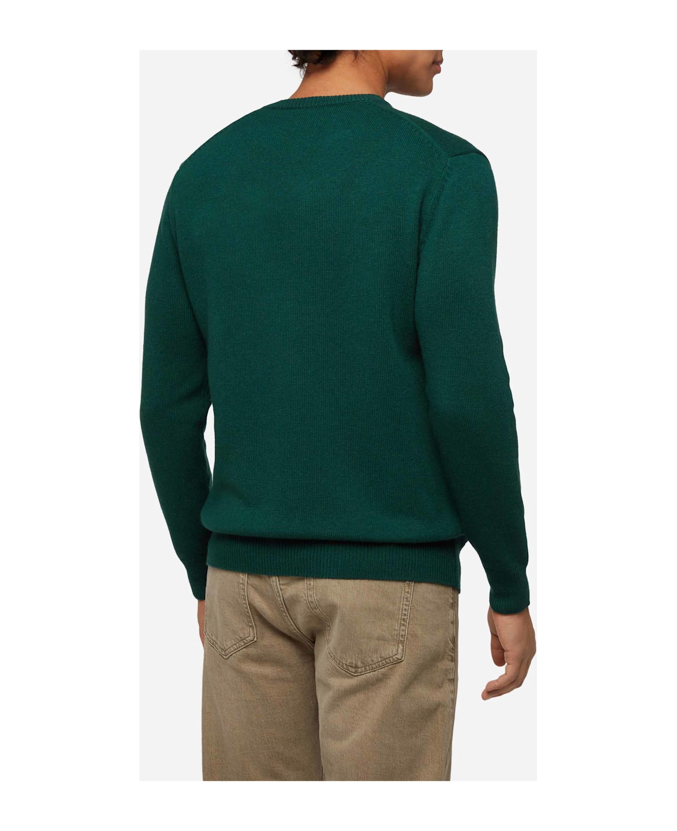MC2 Saint Barth Green Sweater Heron With Snoopy Jacquard | Snoopy Peanuts® Special Edition - GREEN