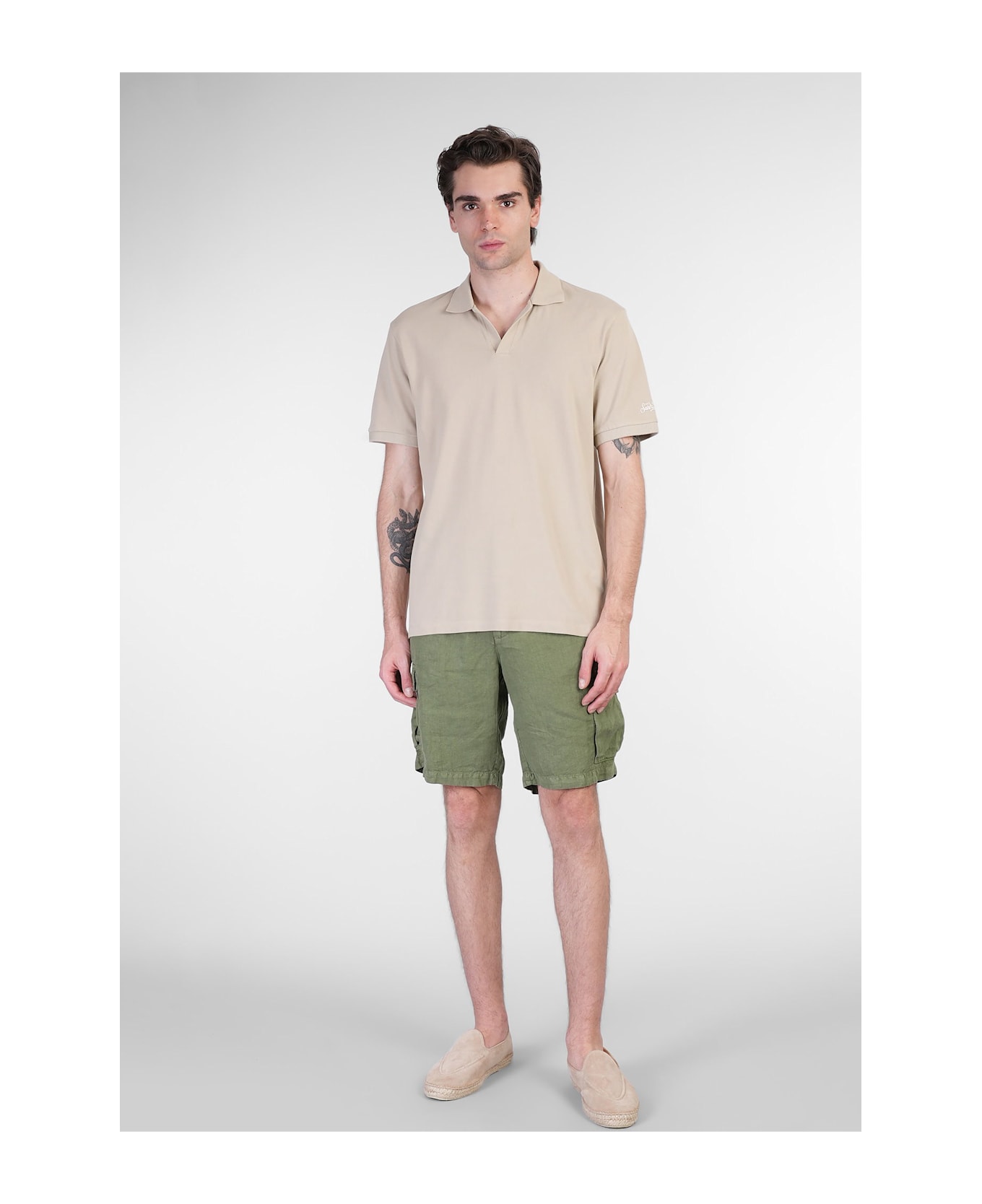 MC2 Saint Barth Charles Polo In Taupe Cotton - taupe