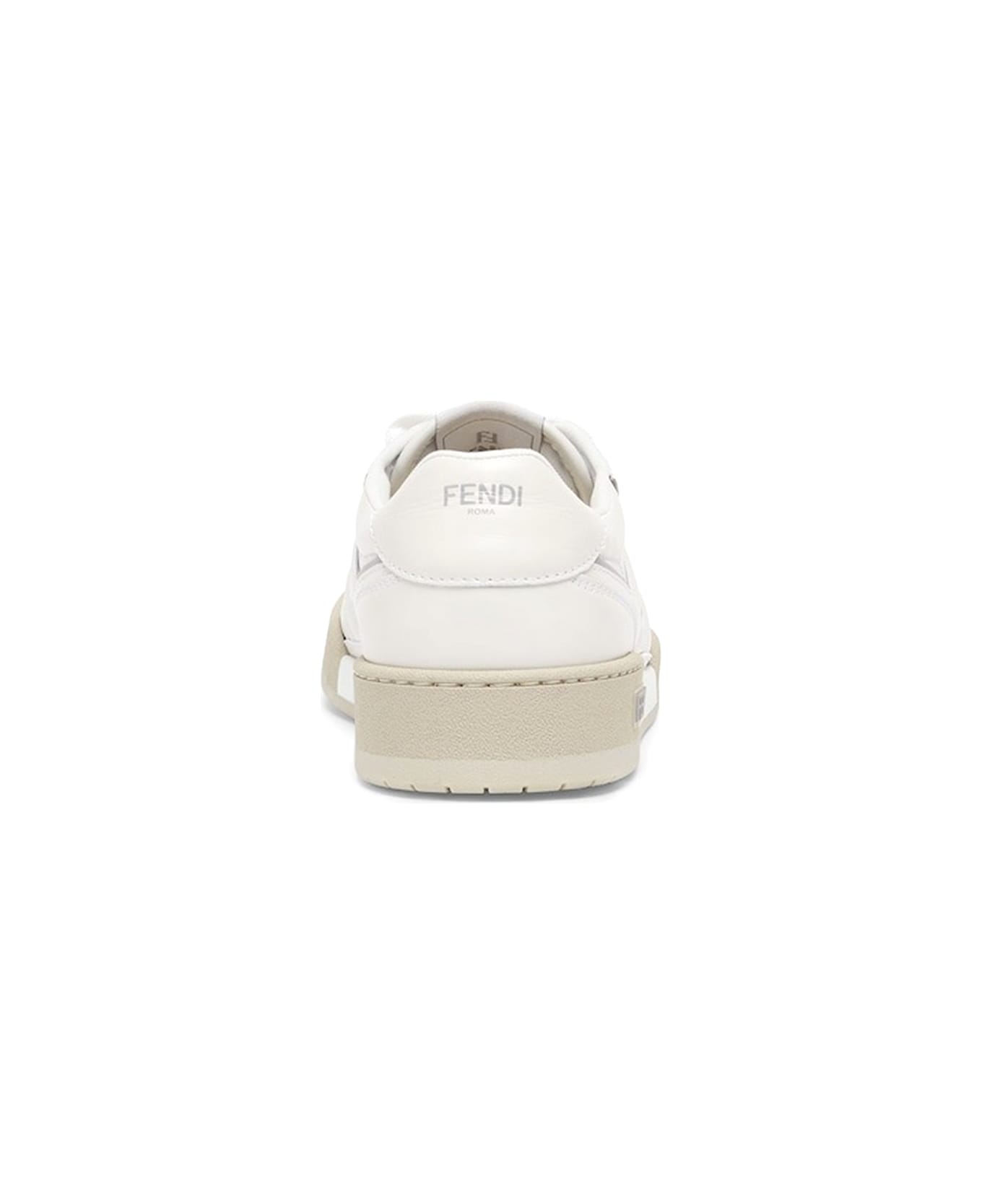 Fendi Low Top Sneaker In White Leather - BIANCO GRGIO CHIARO