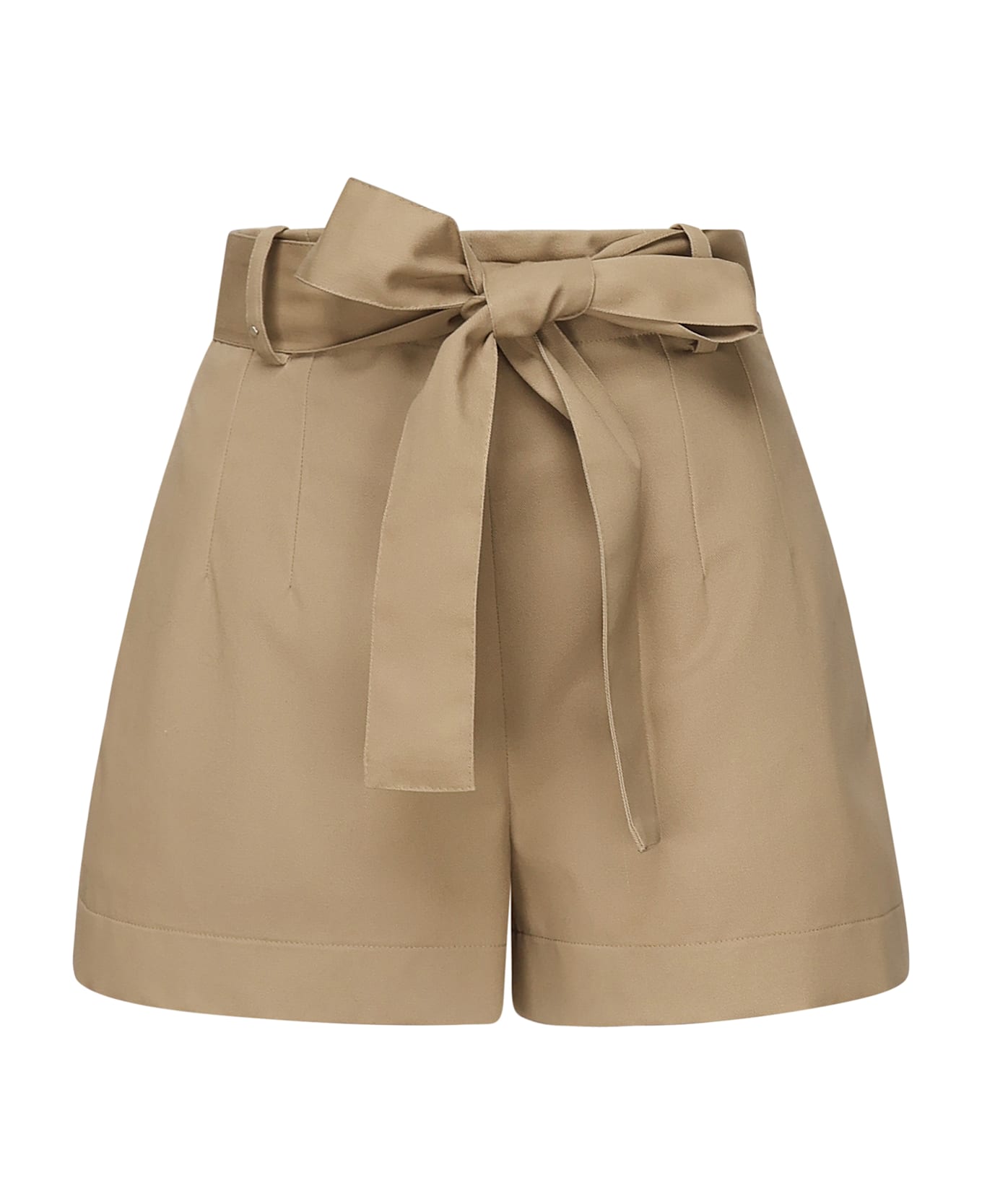 Moncler Pleat Detailed Belted Shorts - KHAKI