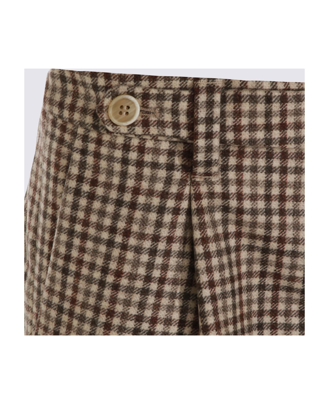 Brunello Cucinelli Brown Wool Skirt - BEIGE/MARRONE/BROWN