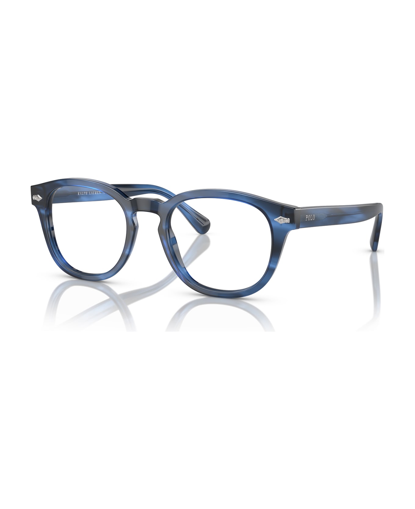 Polo Ralph Lauren Ph2272 Shiny Striped Blue Havana Glasses - Shiny Striped Blue Havana アイウェア