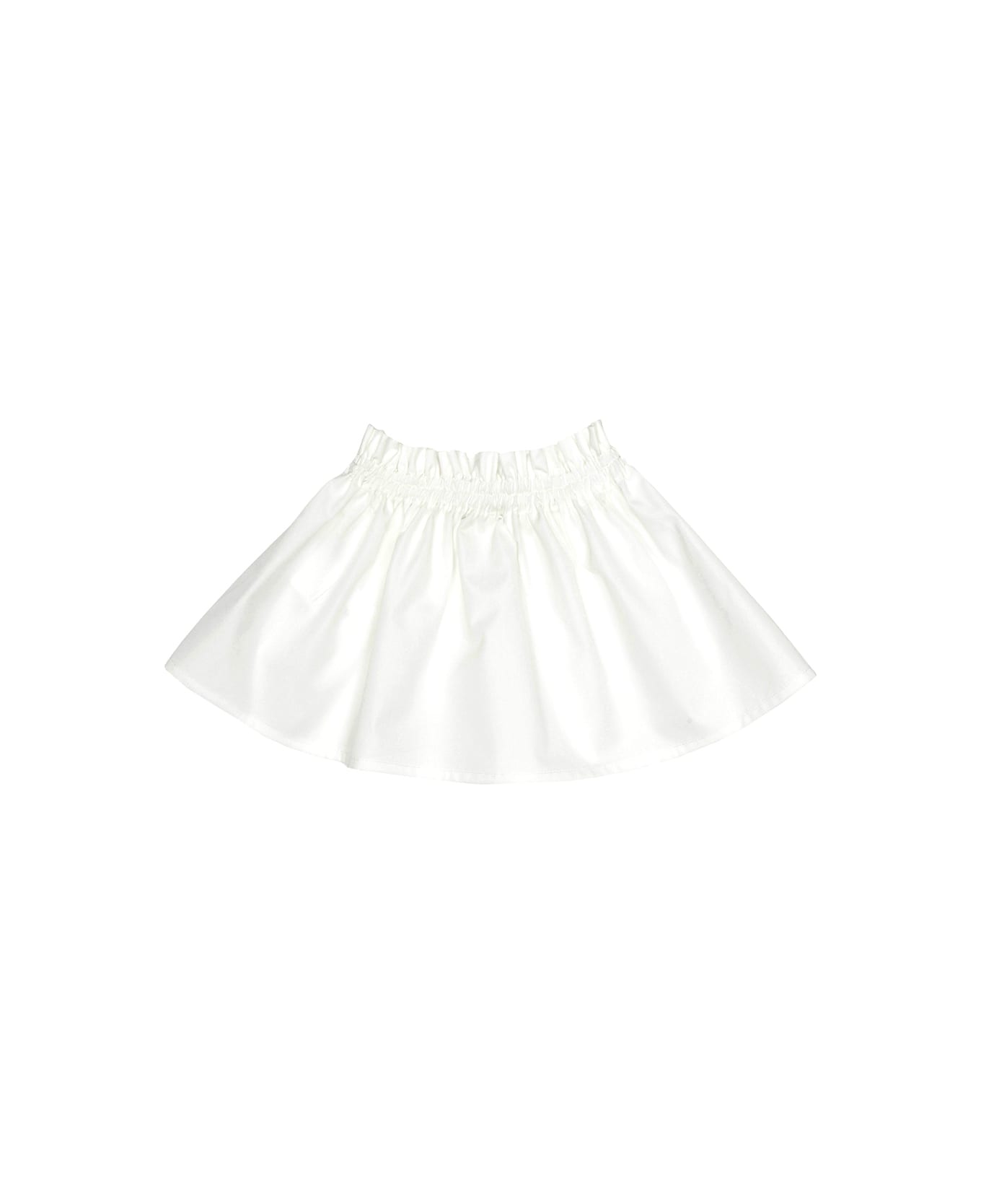 Fendi White Flared Skirt With Pink Logo - White