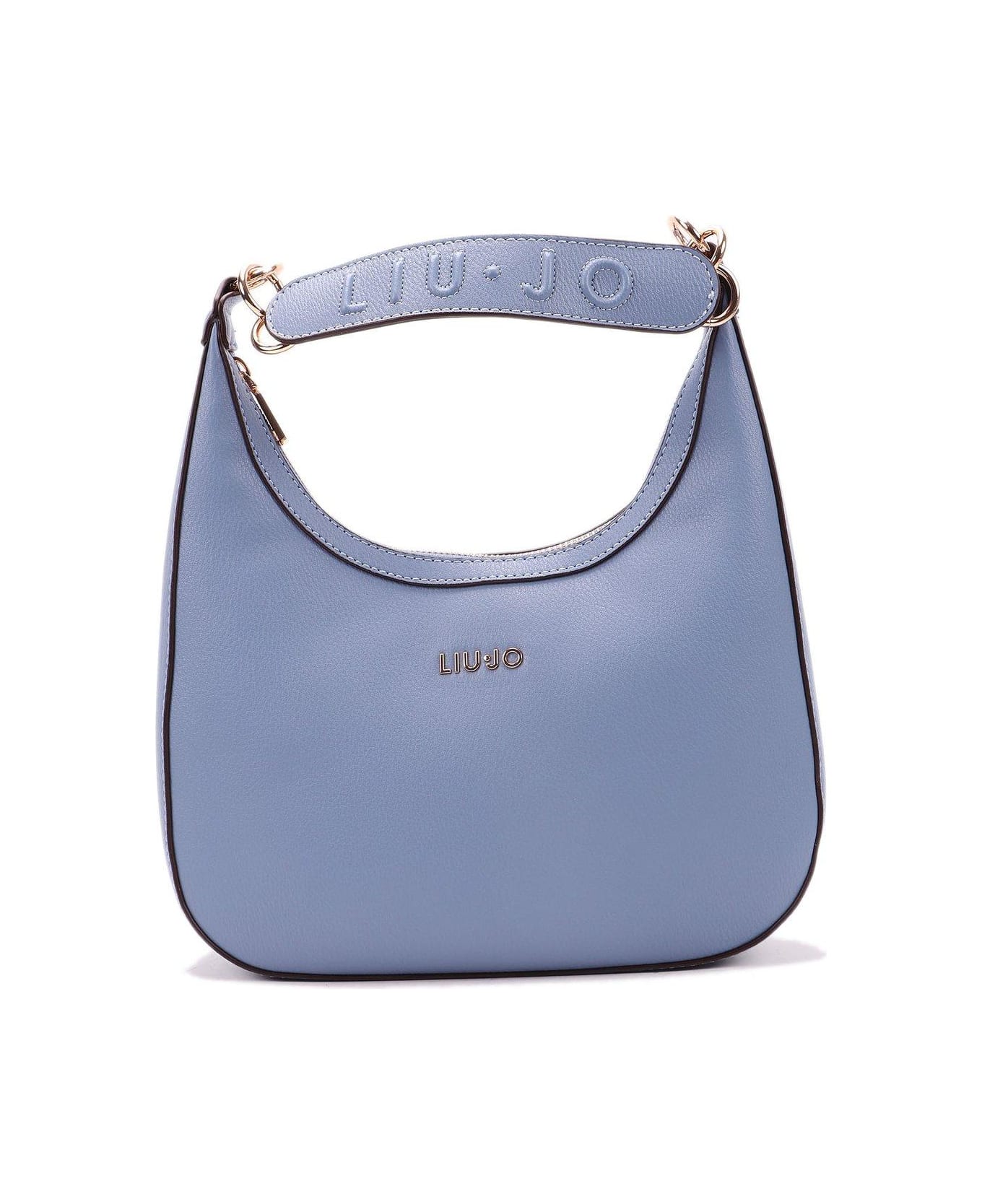 Liu-Jo Logo-lettering Zipped Shoulder Bag - Blue Denim トートバッグ