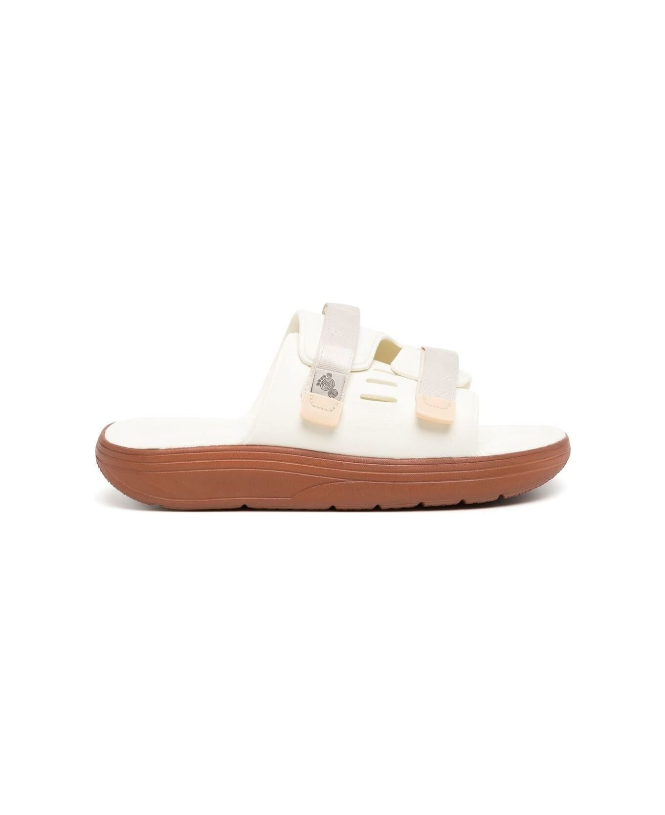 SUICOKE 'urich' White Sandals With Velcro Fastening And Embossed Logo In Rubber Man - White