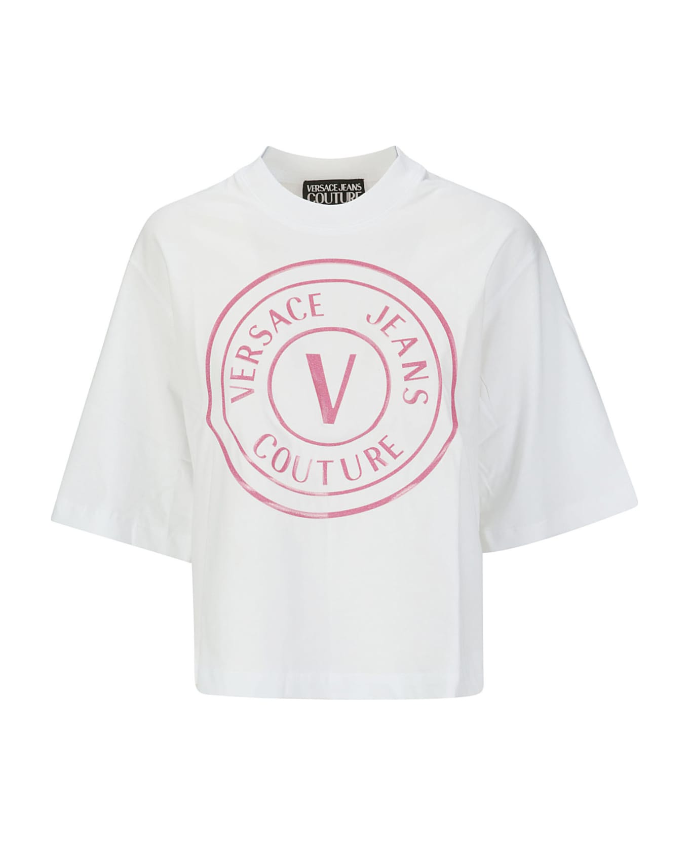 Versace Jeans Couture Logo-print Cotton T-shirt - WHITE