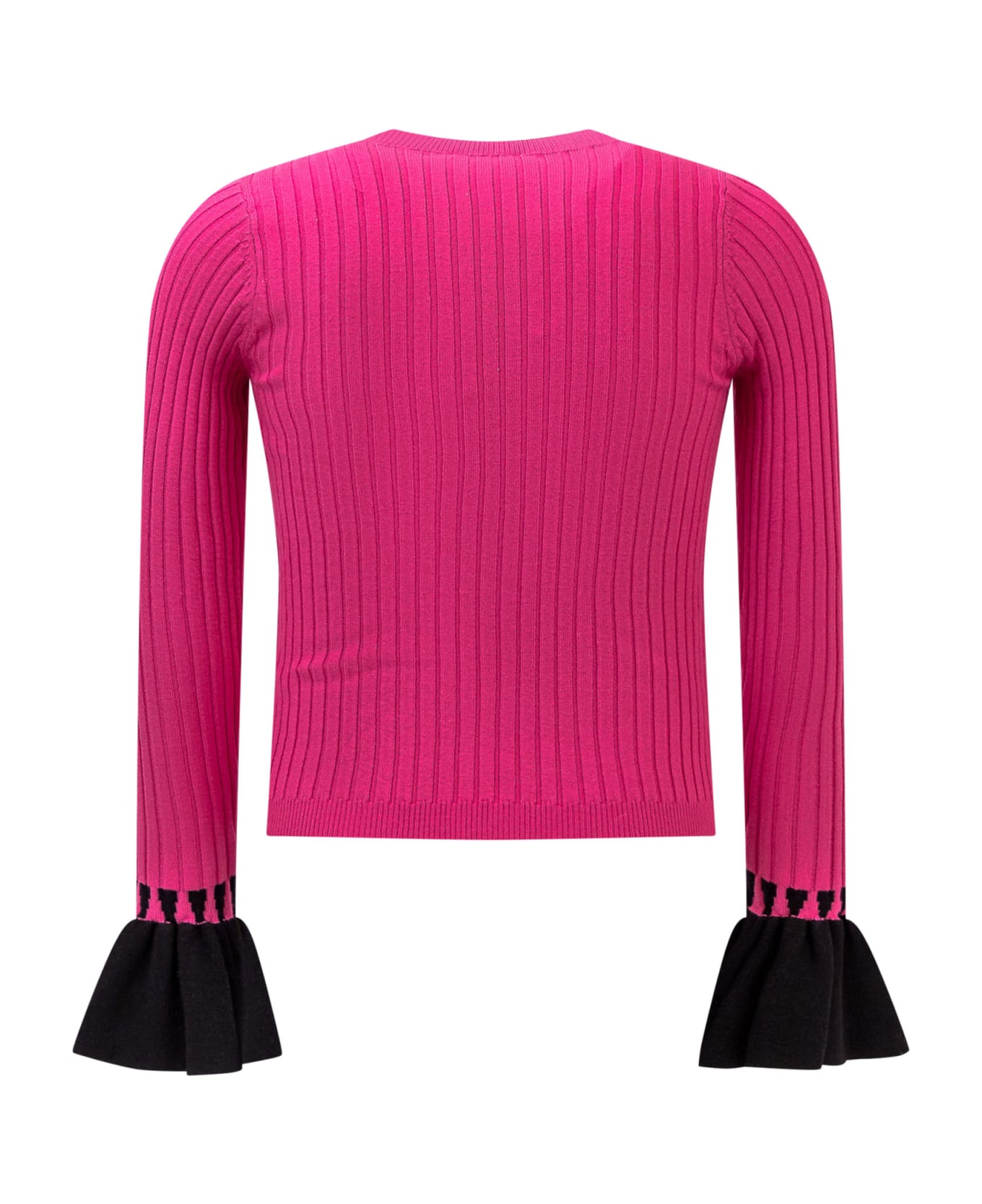 TwinSet Sweater With Logo - PINK FLUO/NERO ニットウェア＆スウェットシャツ
