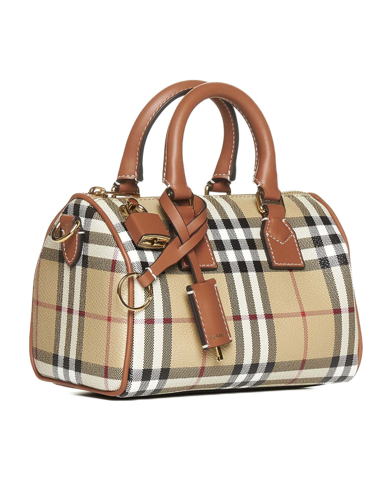 Burberry Bowling Mini Handbag - Vint Chck/brir Brown