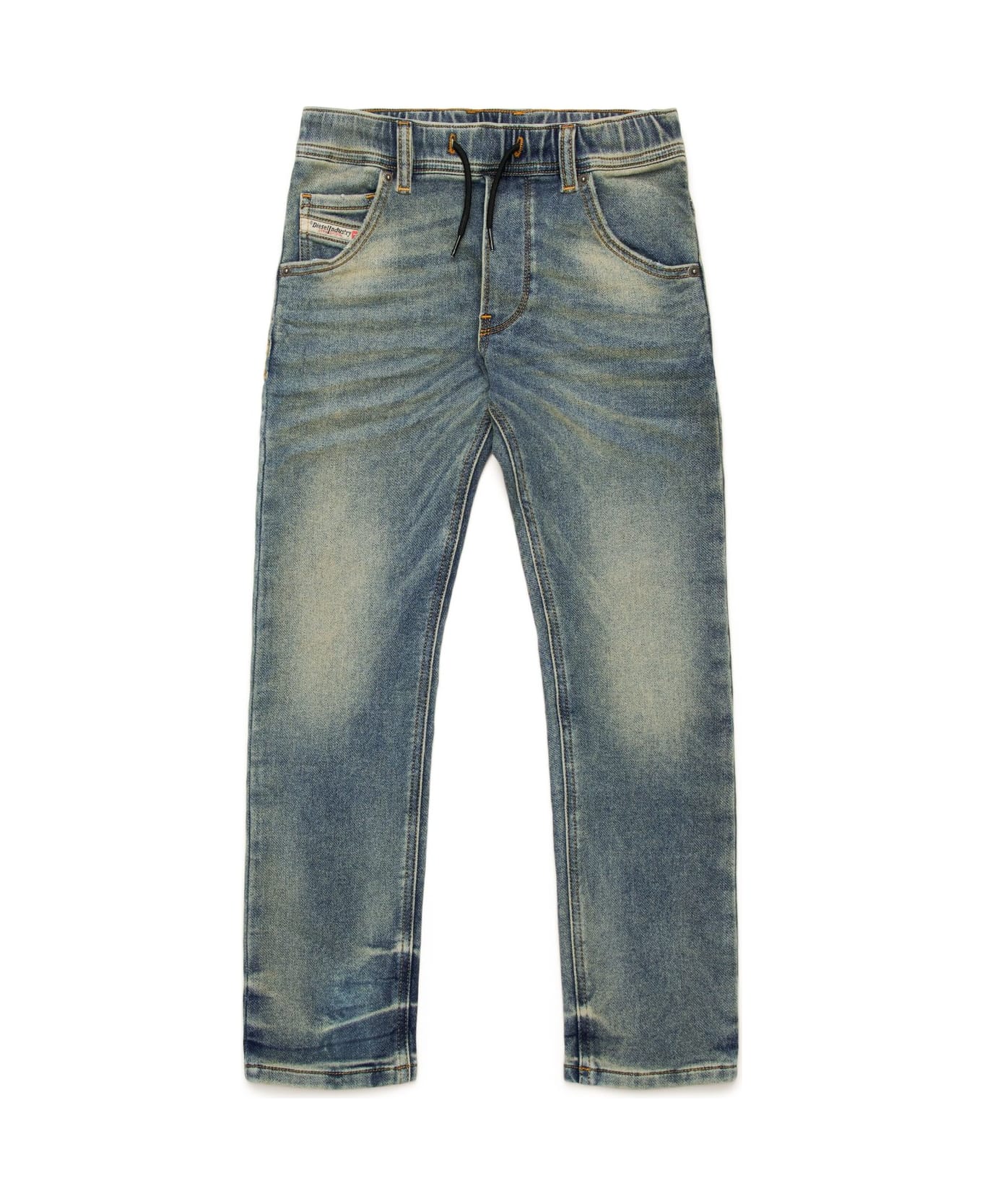 Diesel Logo Patch Drawstring Jeans - Blue