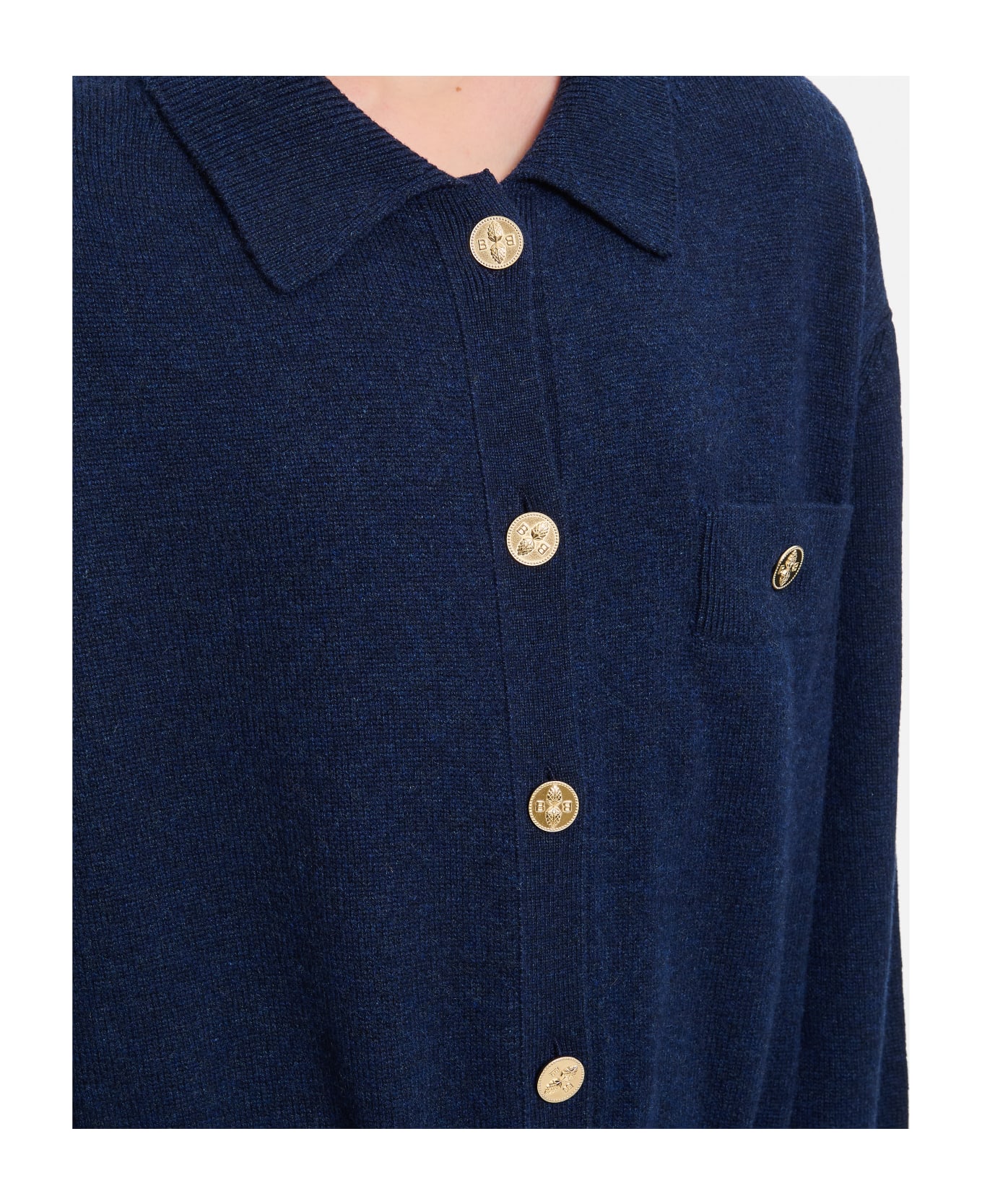 Barrie Cashmere Front Buttoned Jumpsuit - Blue