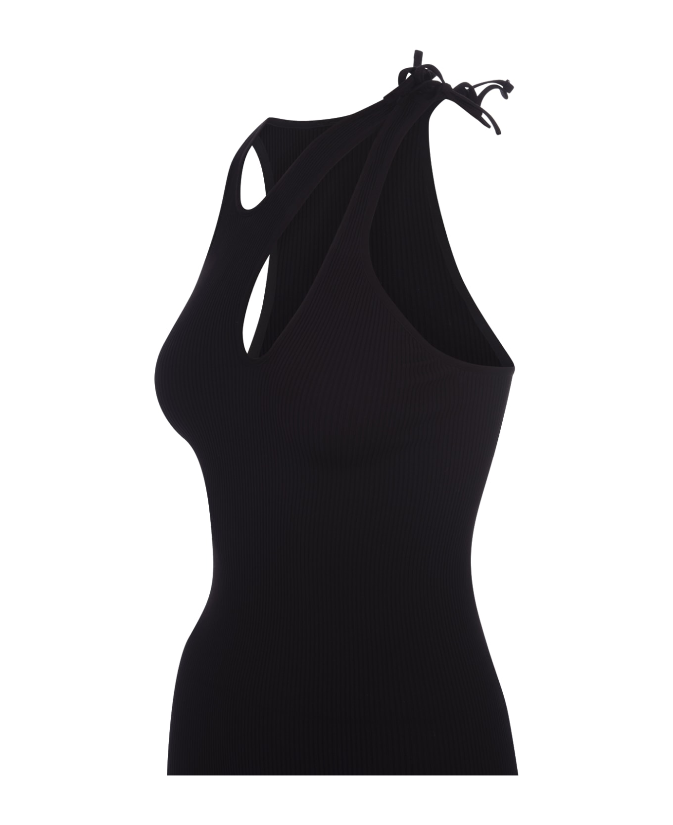 ANDREĀDAMO Black Short Sheath Dress With Cut-out - Black