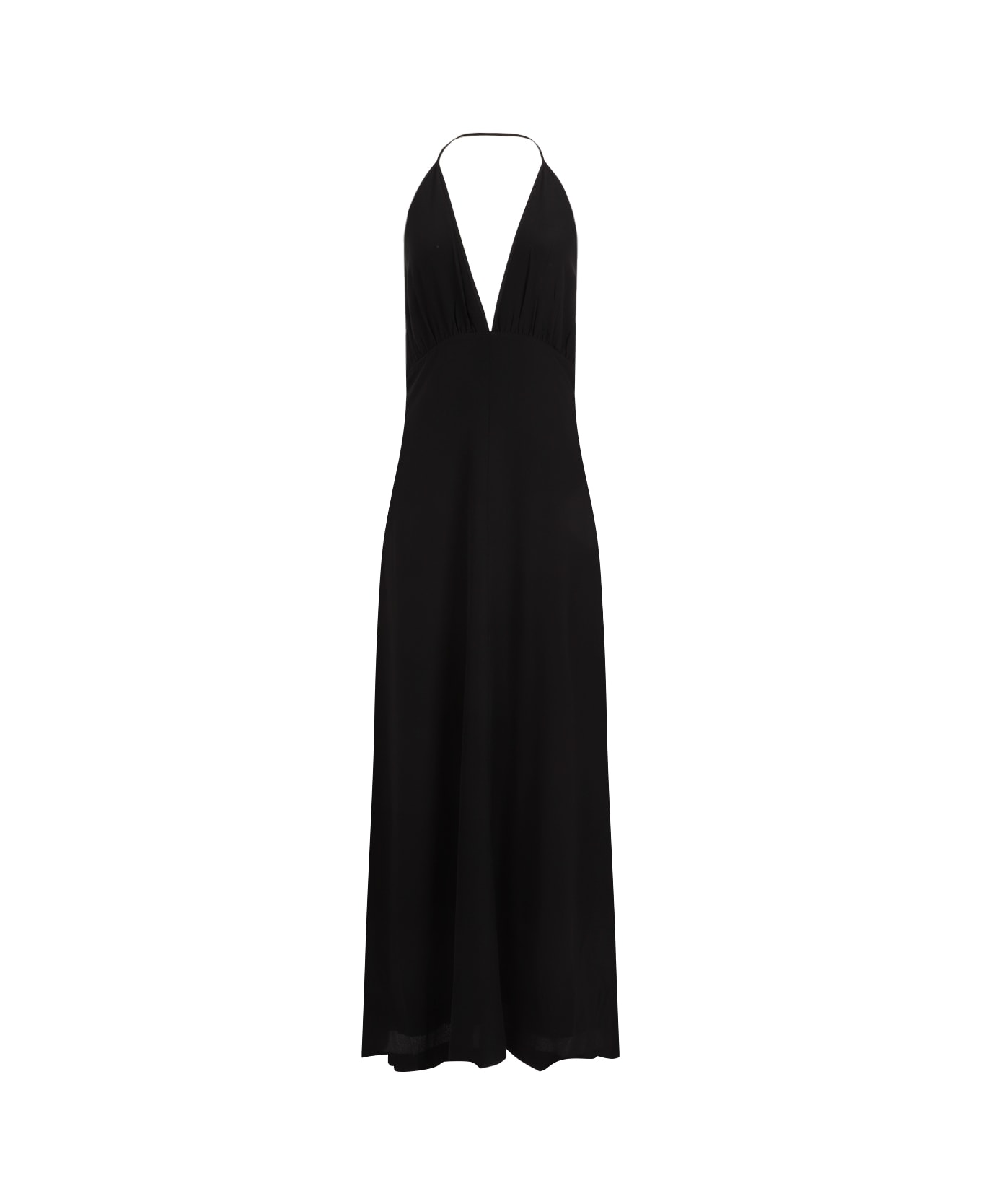 Totême Double-halter Silk Dress - Black