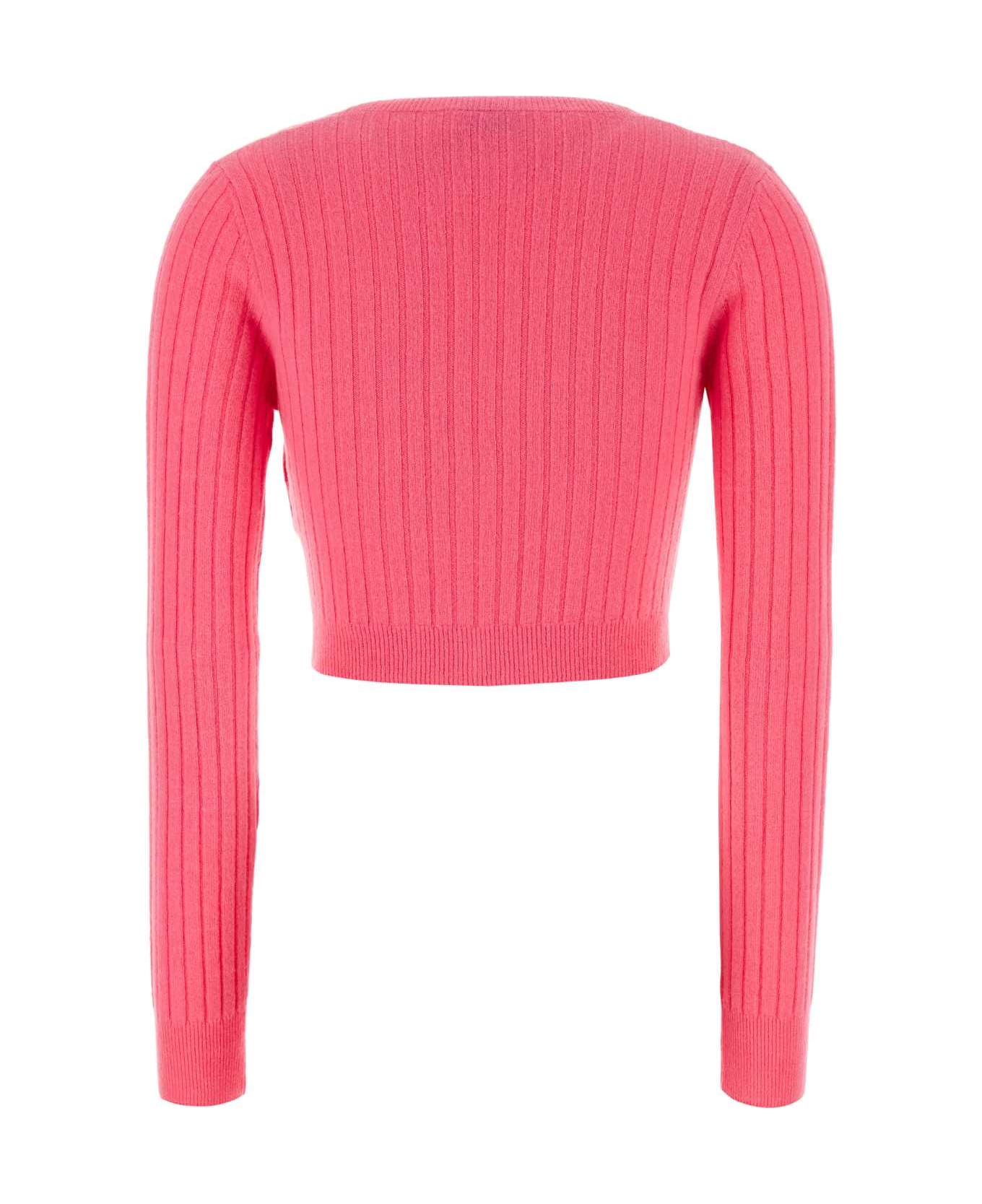 Off-White Fuchsia Wool Blend Cardigan - SEAPINK
