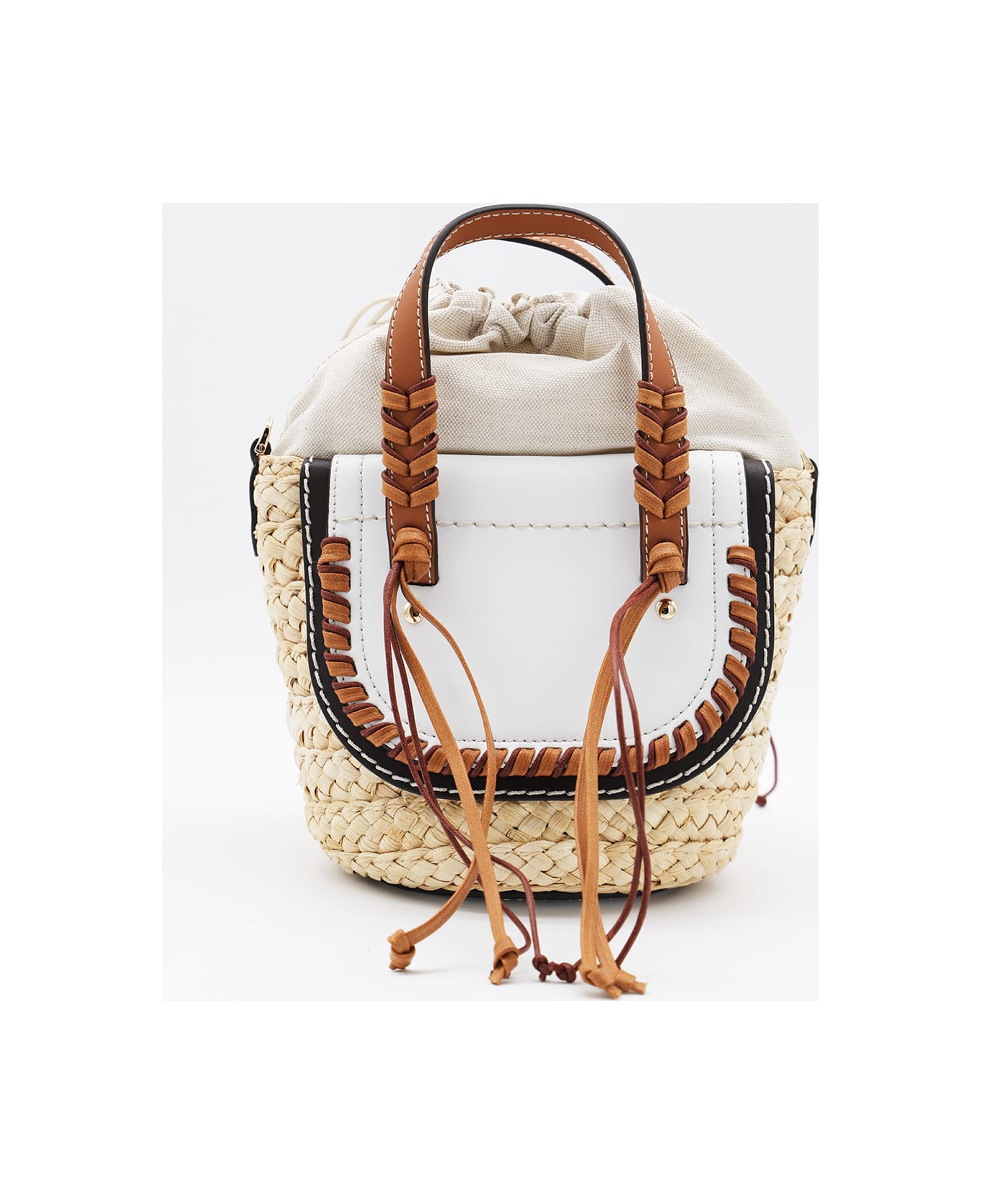 Cuba Lab White Leather Habanera Satchels Bag - Grey