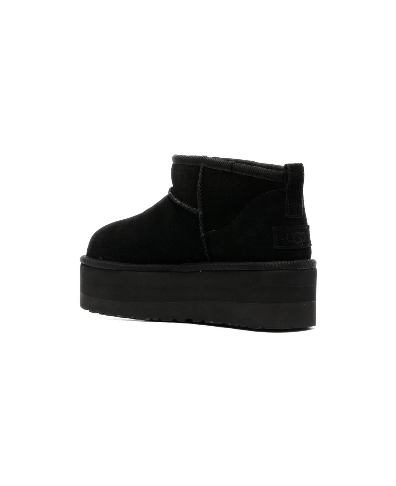 UGG 'ultramini' Black Boots With Platform In Suede Woman - Black