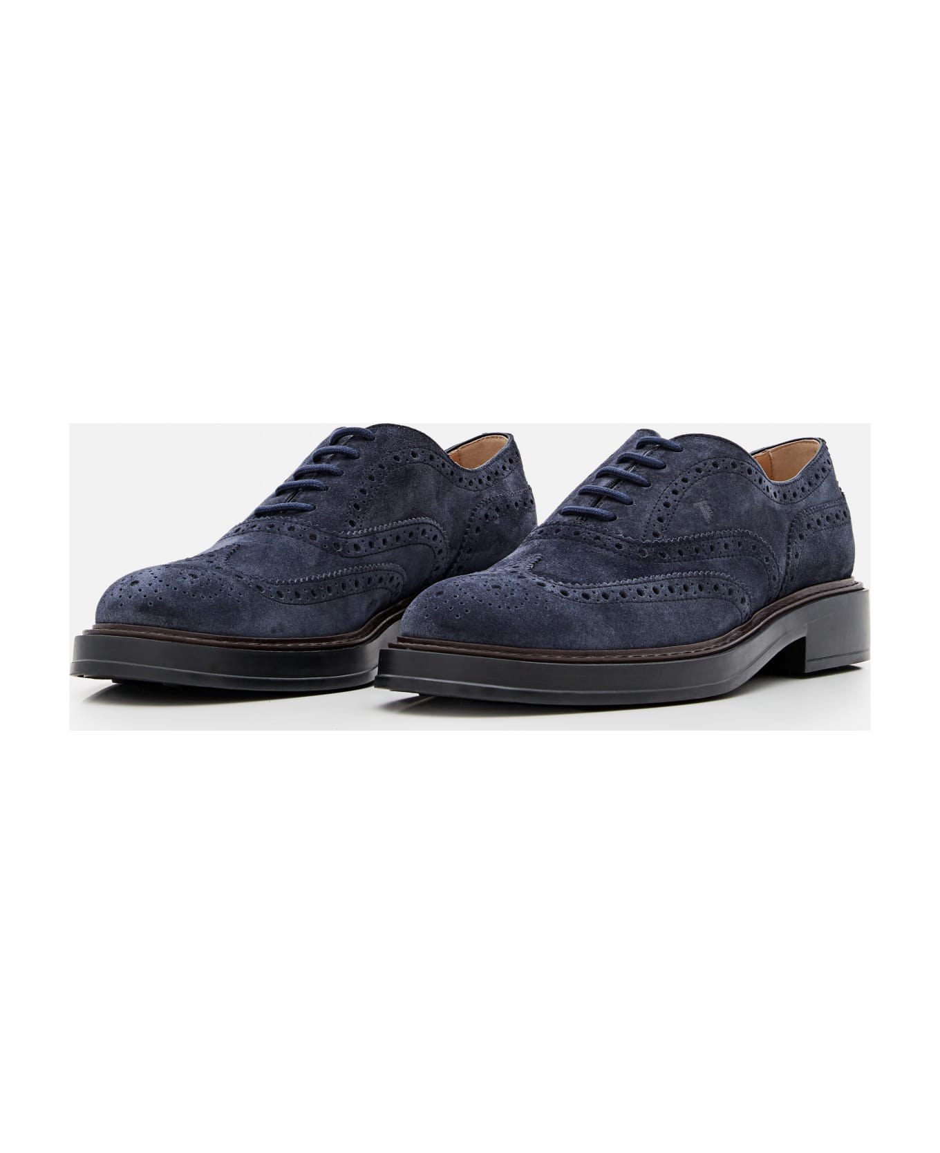 Tod's Francesina Bucature Extralight Derby Shoes - Blue ローファー＆デッキシューズ