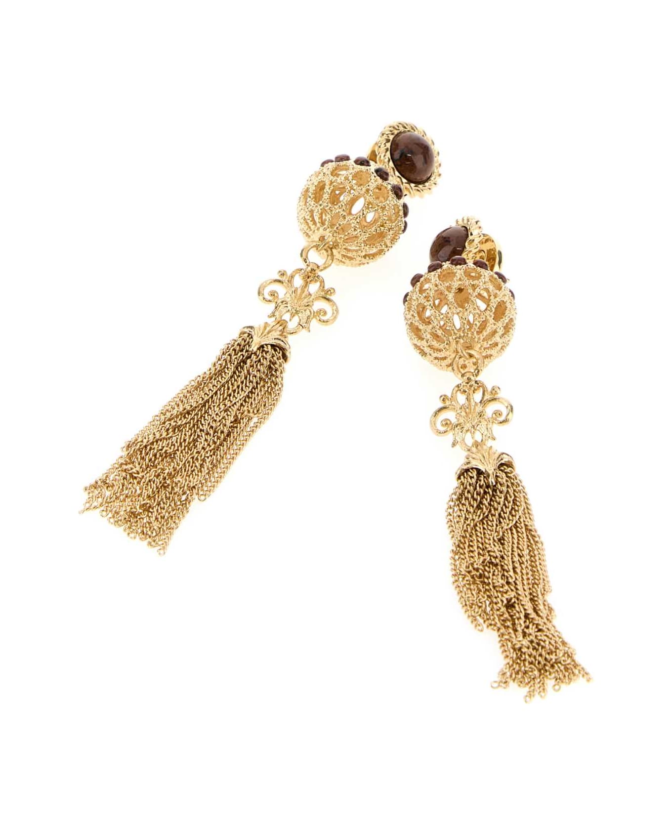 Chloé Gold Metal Earrings - GOLDANDBROWN