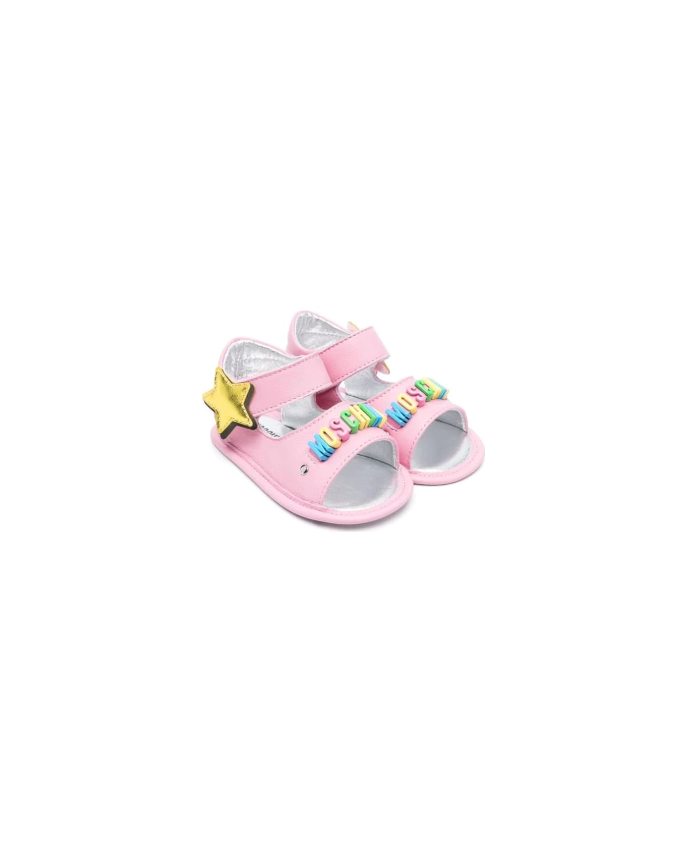 Moschino Sandals With Logo - Pink