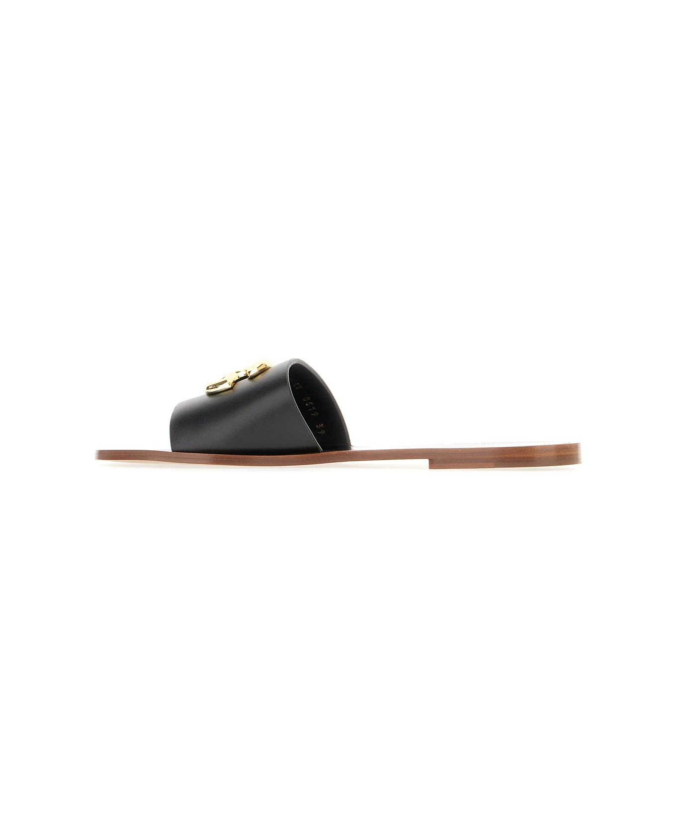 Dolce & Gabbana Black Leather Slippers - BLACK