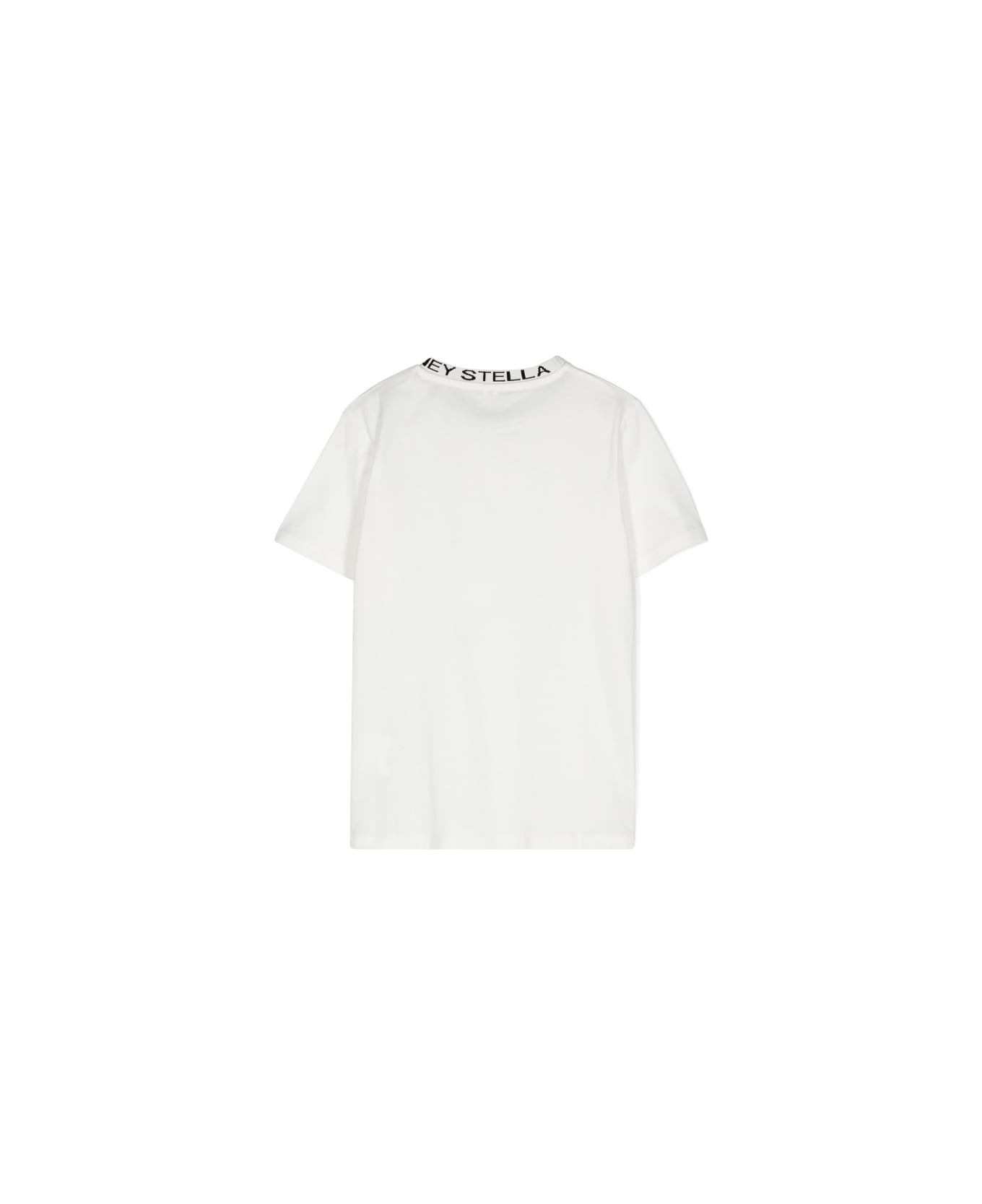 Stella McCartney Kids White T-shirt With Logo On Crew Neck - White