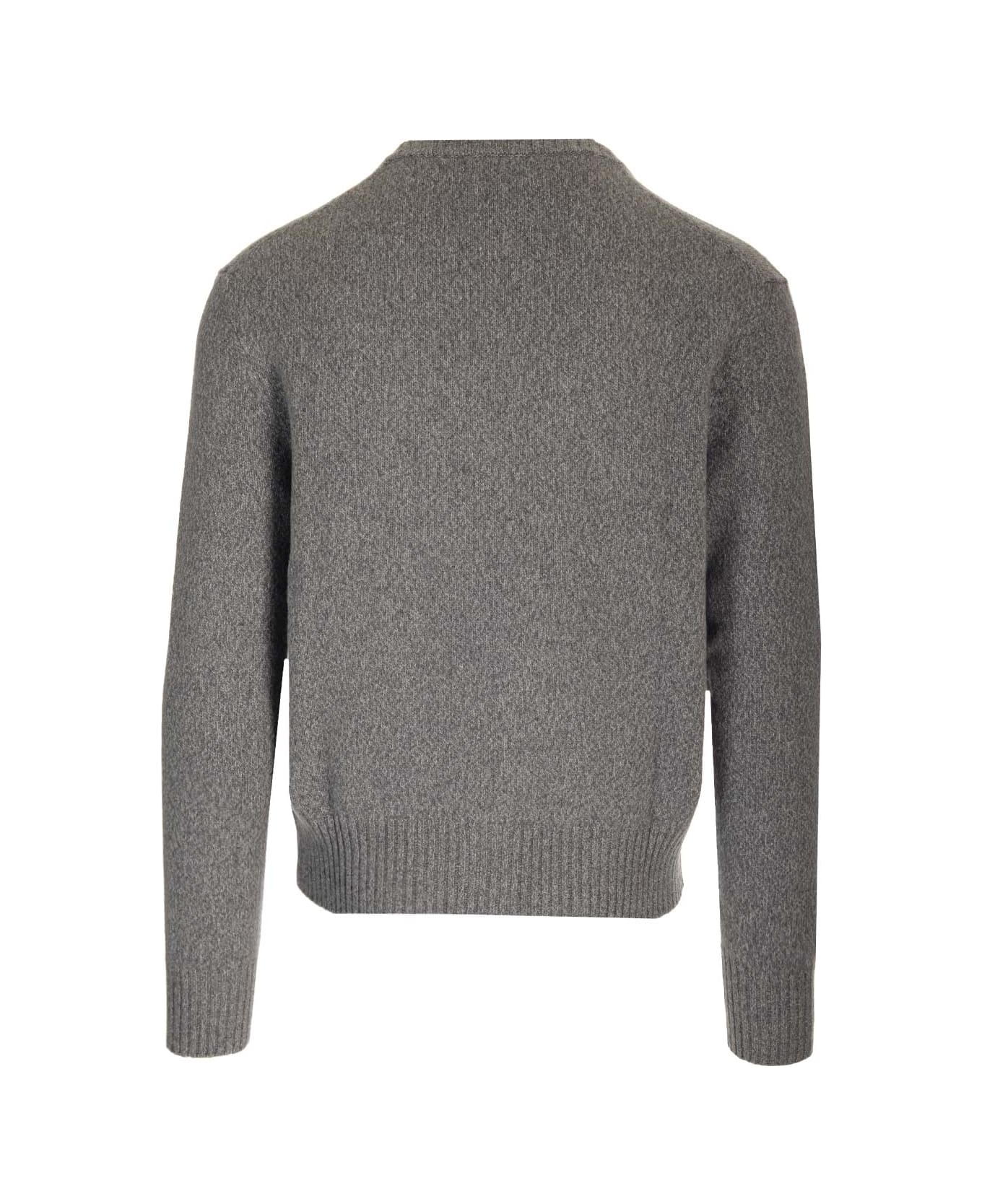 Ami Alexandre Mattiussi Cashmere And Wool Cardigan - GREY