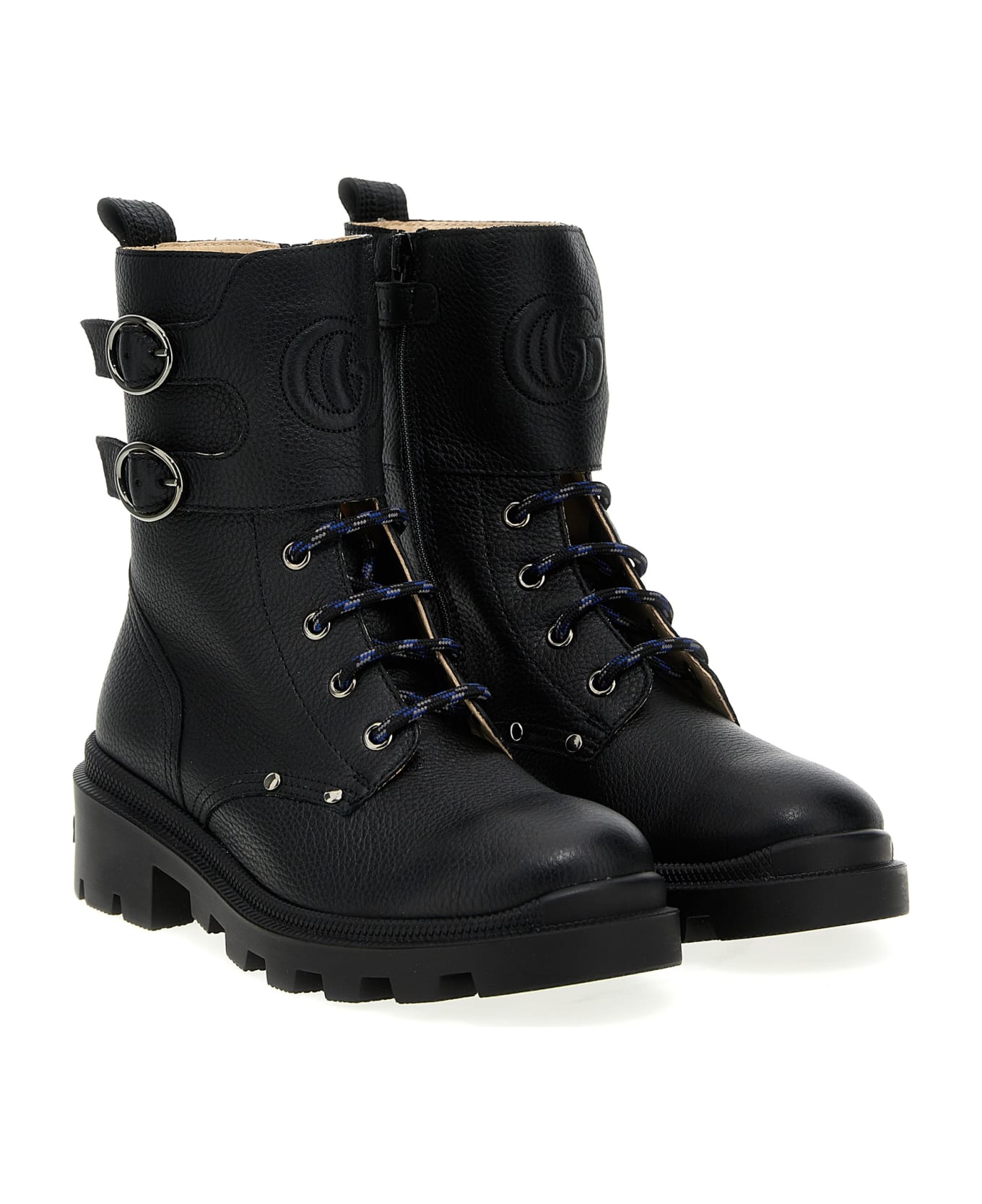 Gucci Buckle Combat Boots - Black  