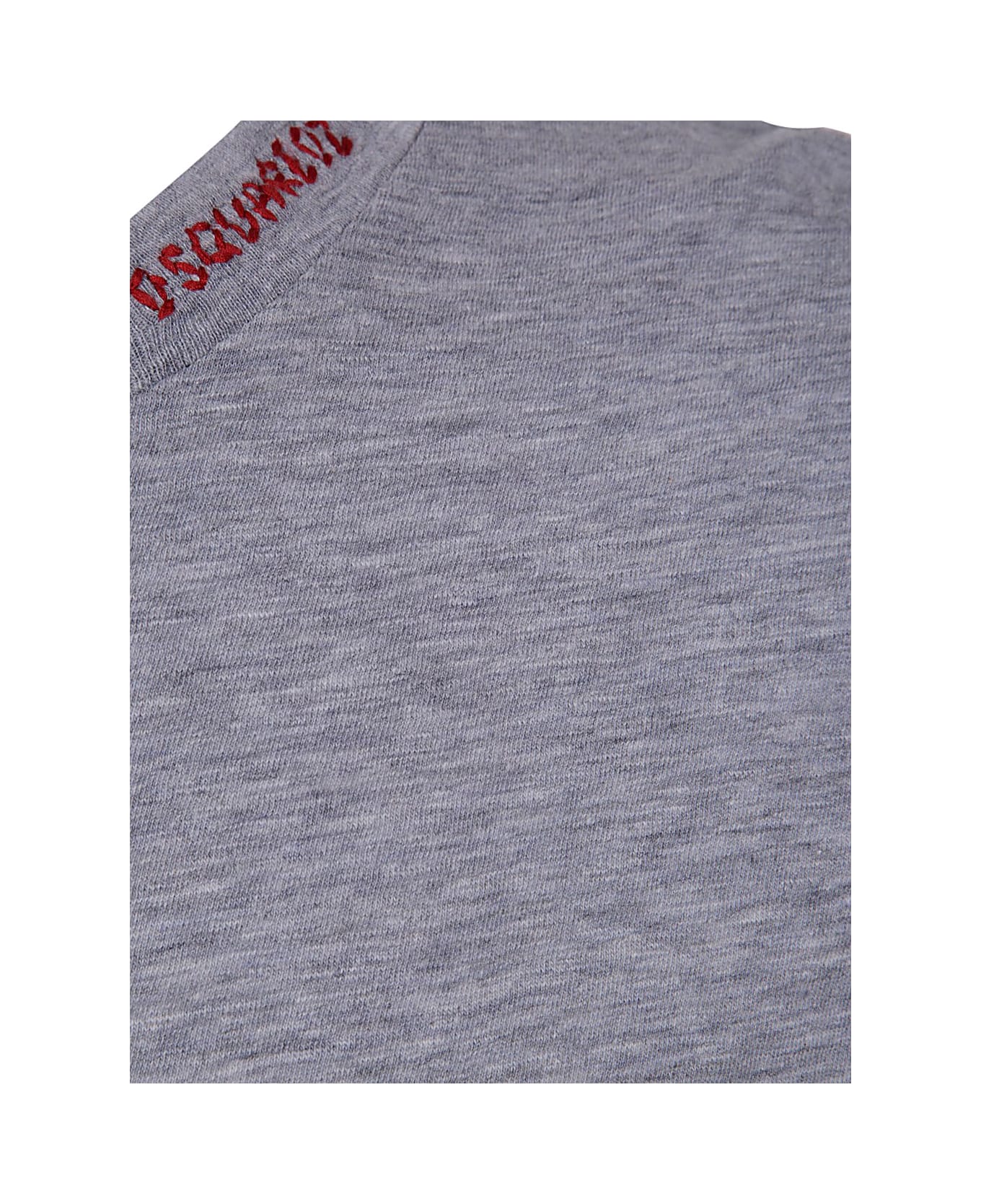 Dsquared2 Logo Embroidered Crewneck T-shirt - GREY MELANGE