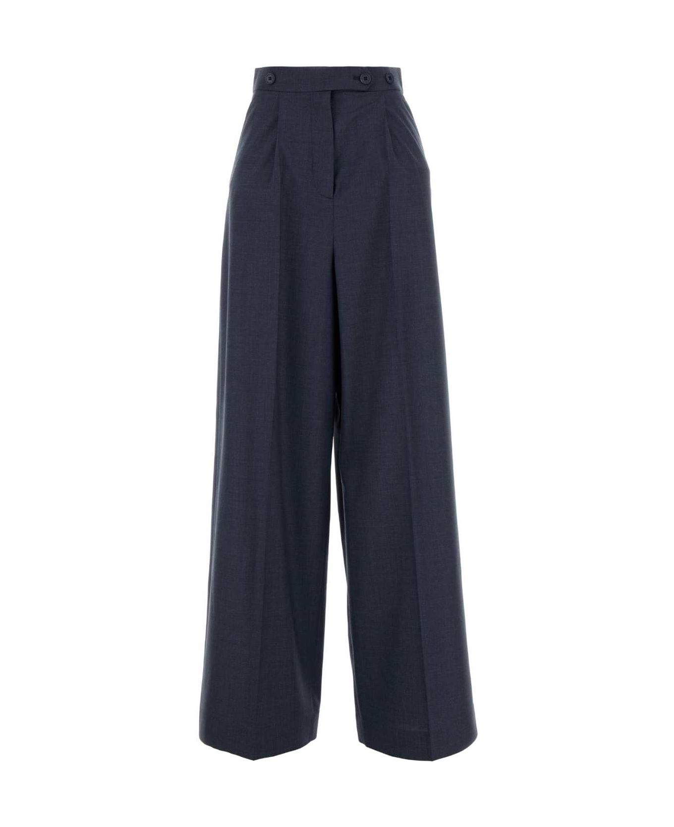 Givenchy Blue Wool Palazzo Pant - DENIMBLUE