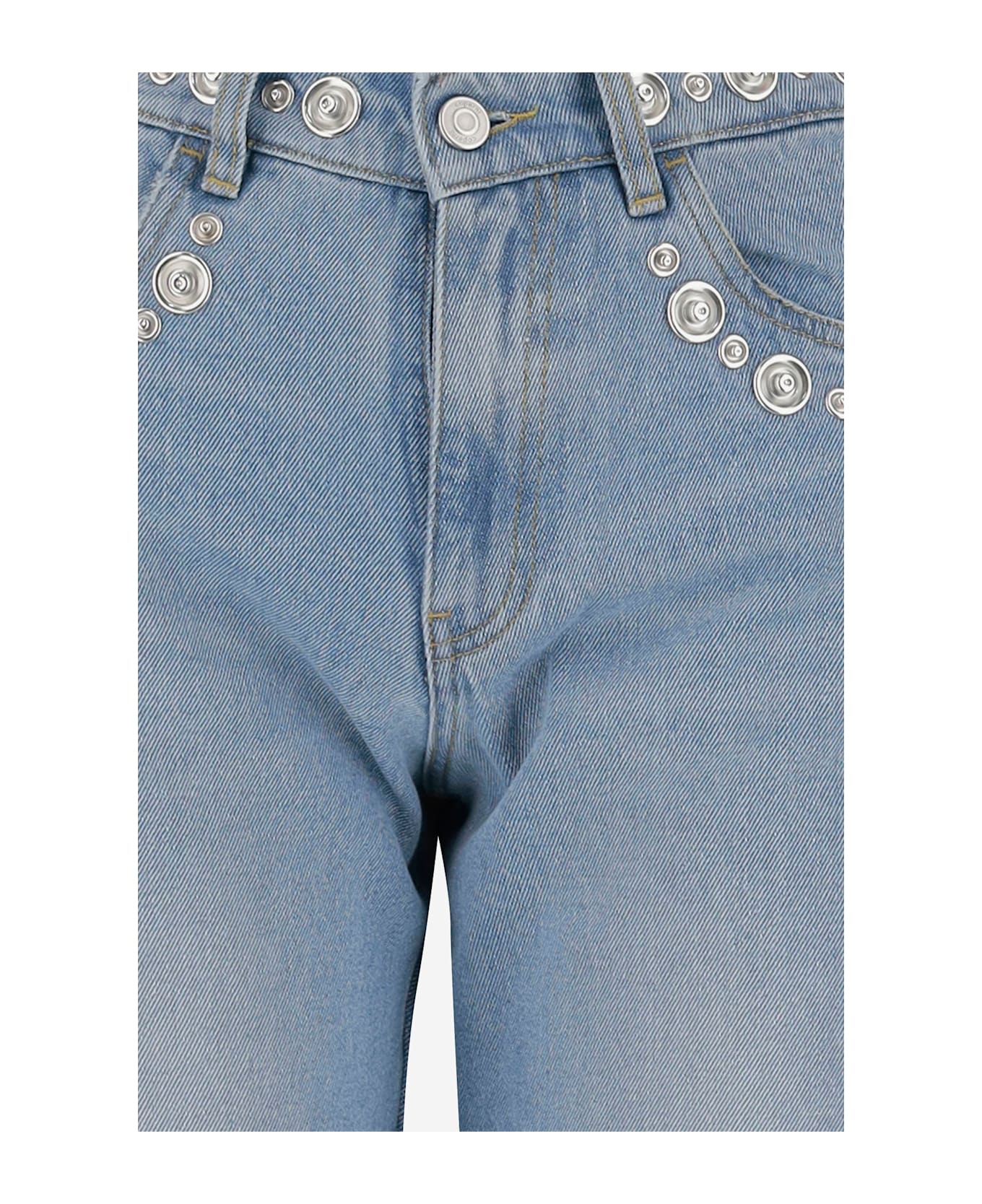 Coperni Cotton Denim Jeans With Studs - Light denim