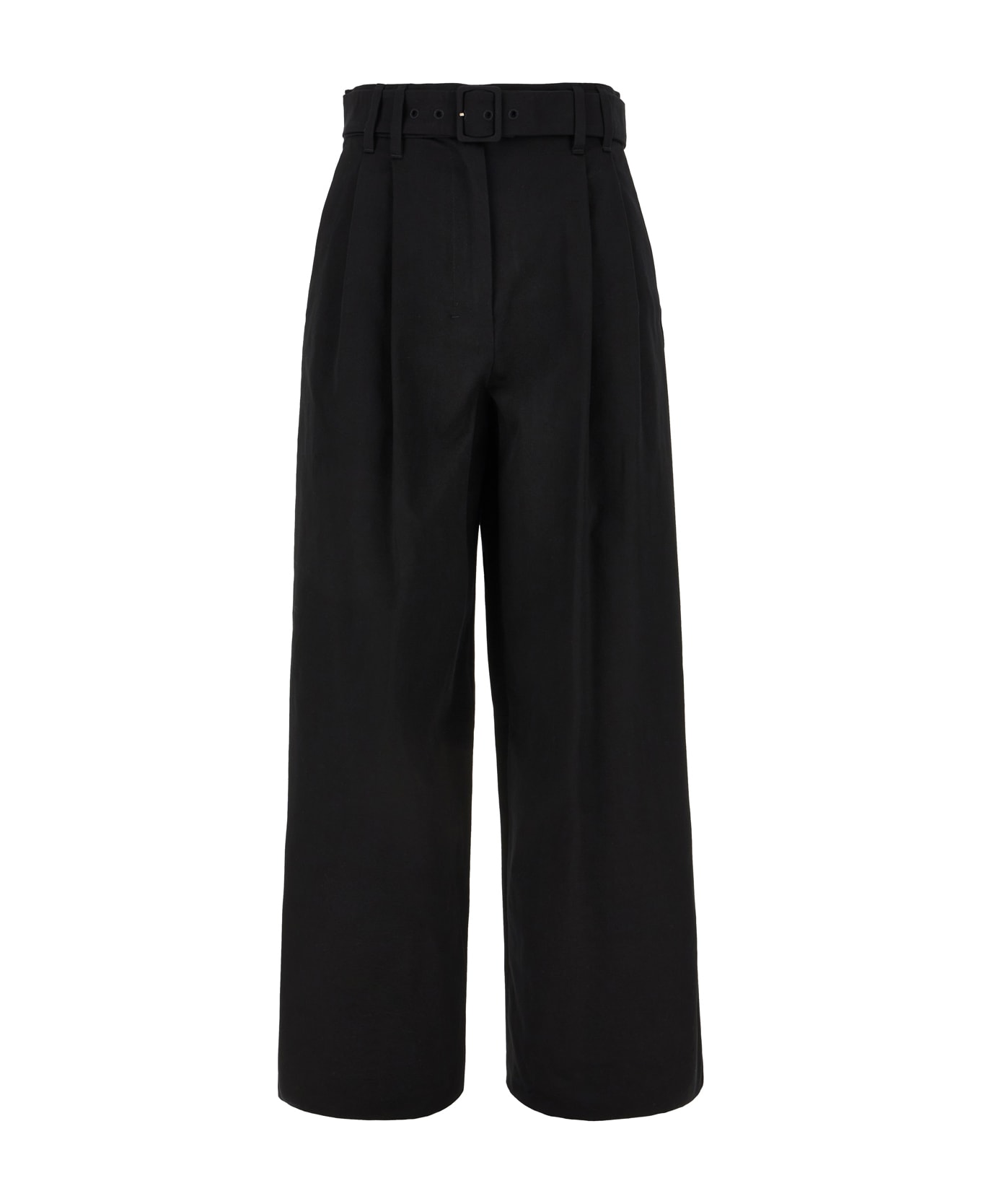 'S Max Mara Black Cotton Pants - Nero