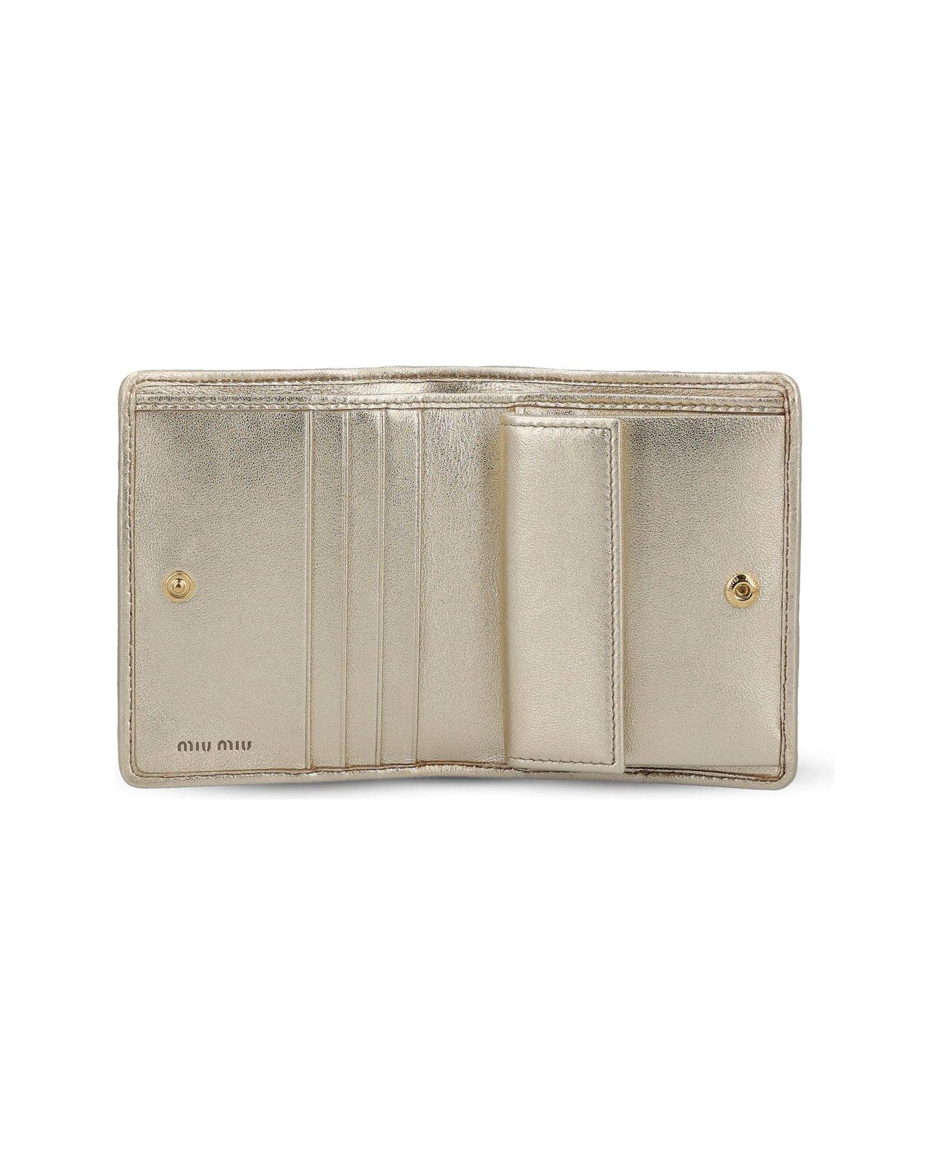 Miu Miu Logo Lettering Bi-fold Wallet - PIRITE