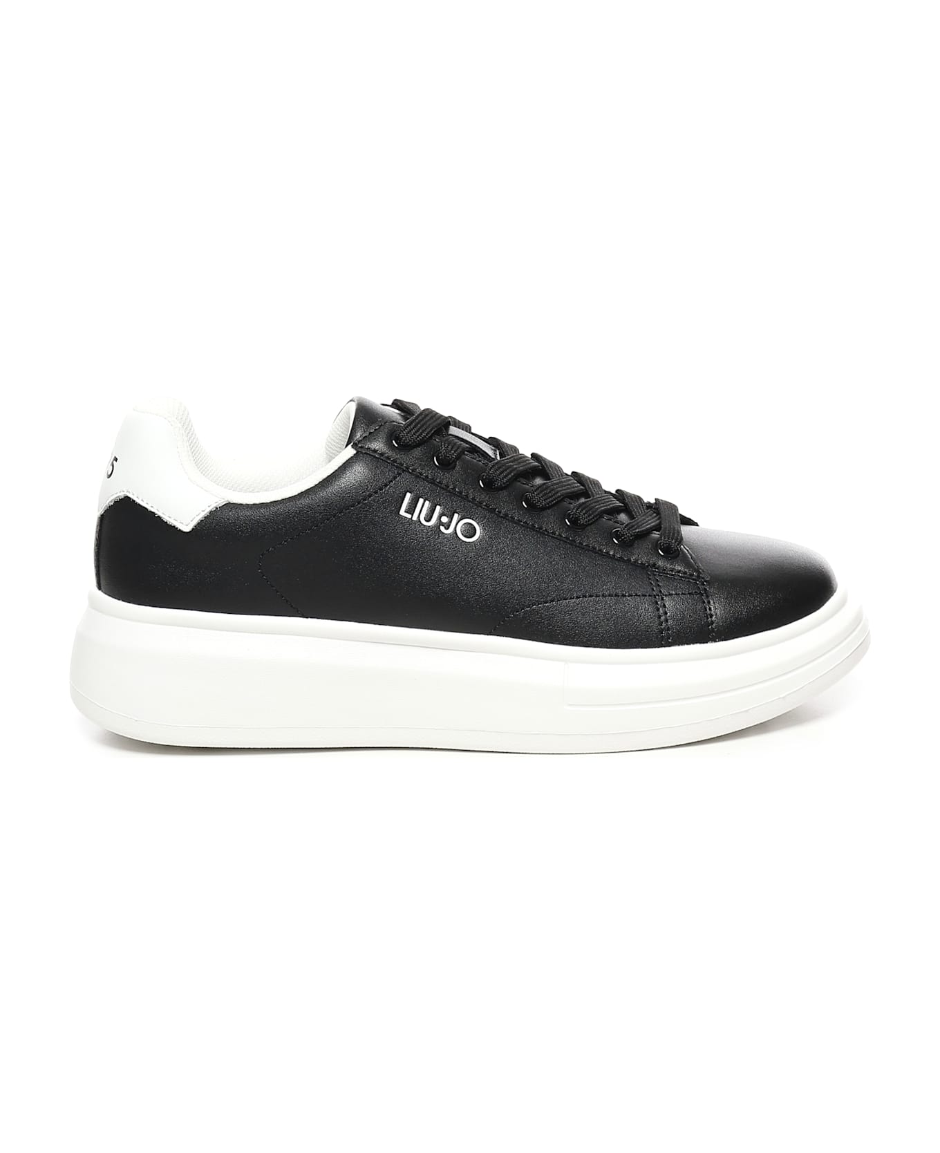 Liu-Jo Leather Platform Sneakers - Black