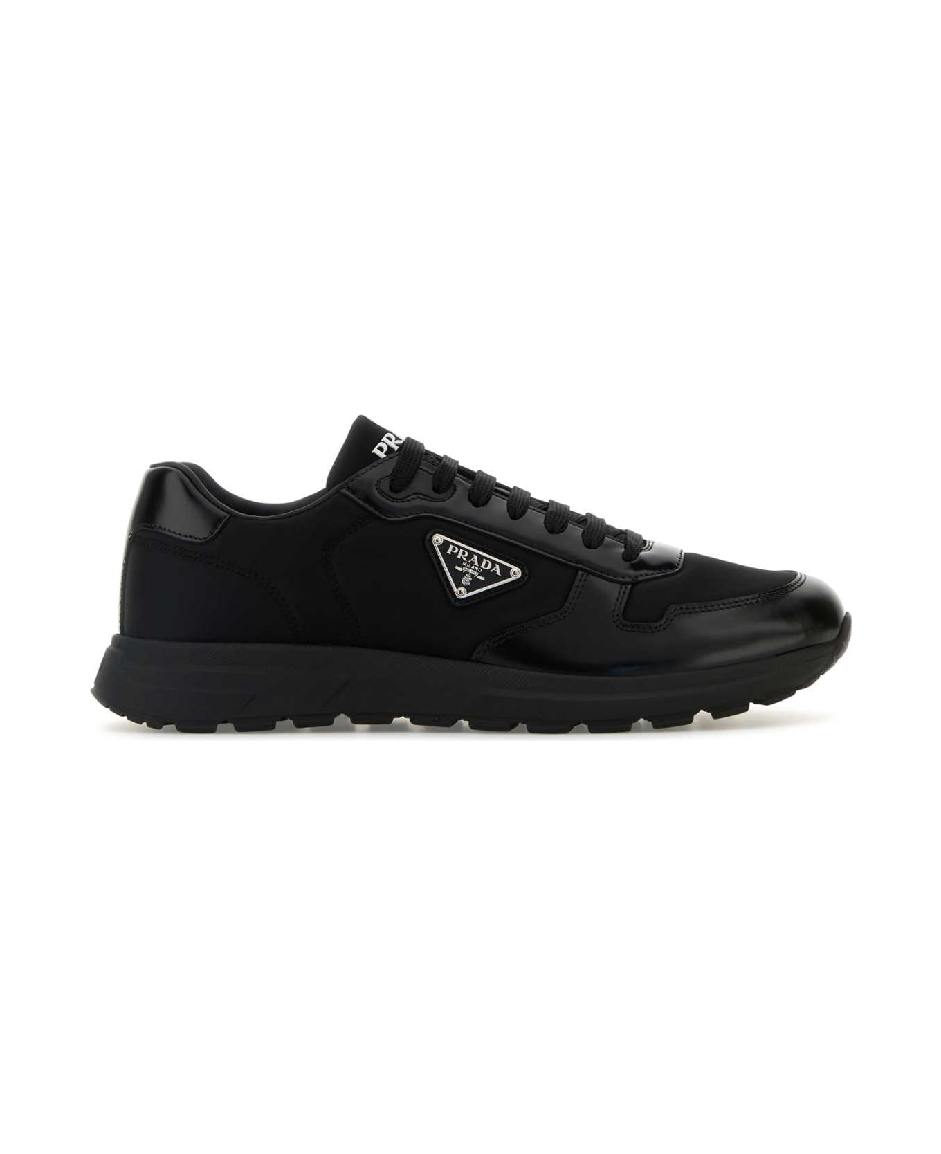 Black Nylon And Leather Prax 2.0 Sneakers - Thumbnail 2