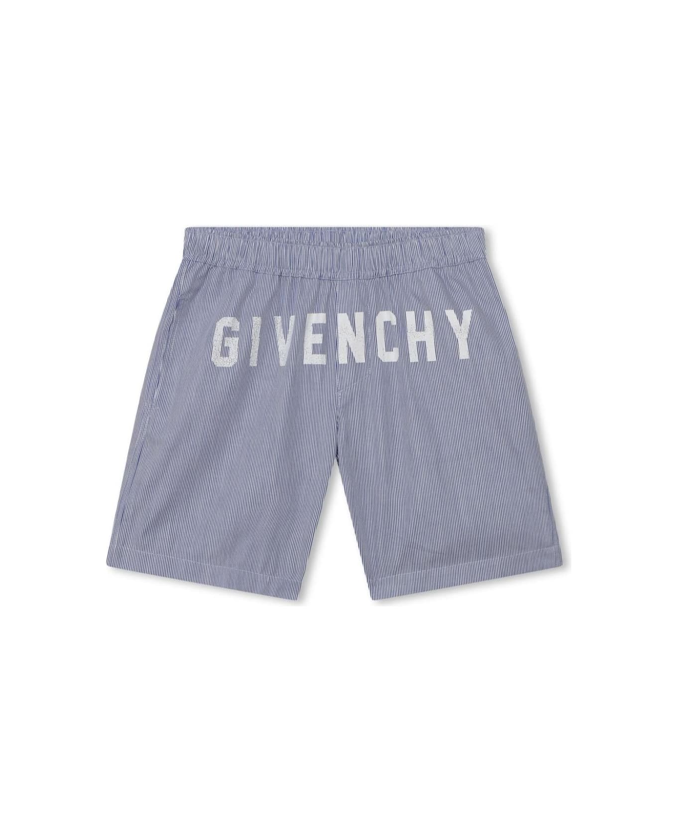 Givenchy Striped Set With Givenchy 4g Logo - Blue
