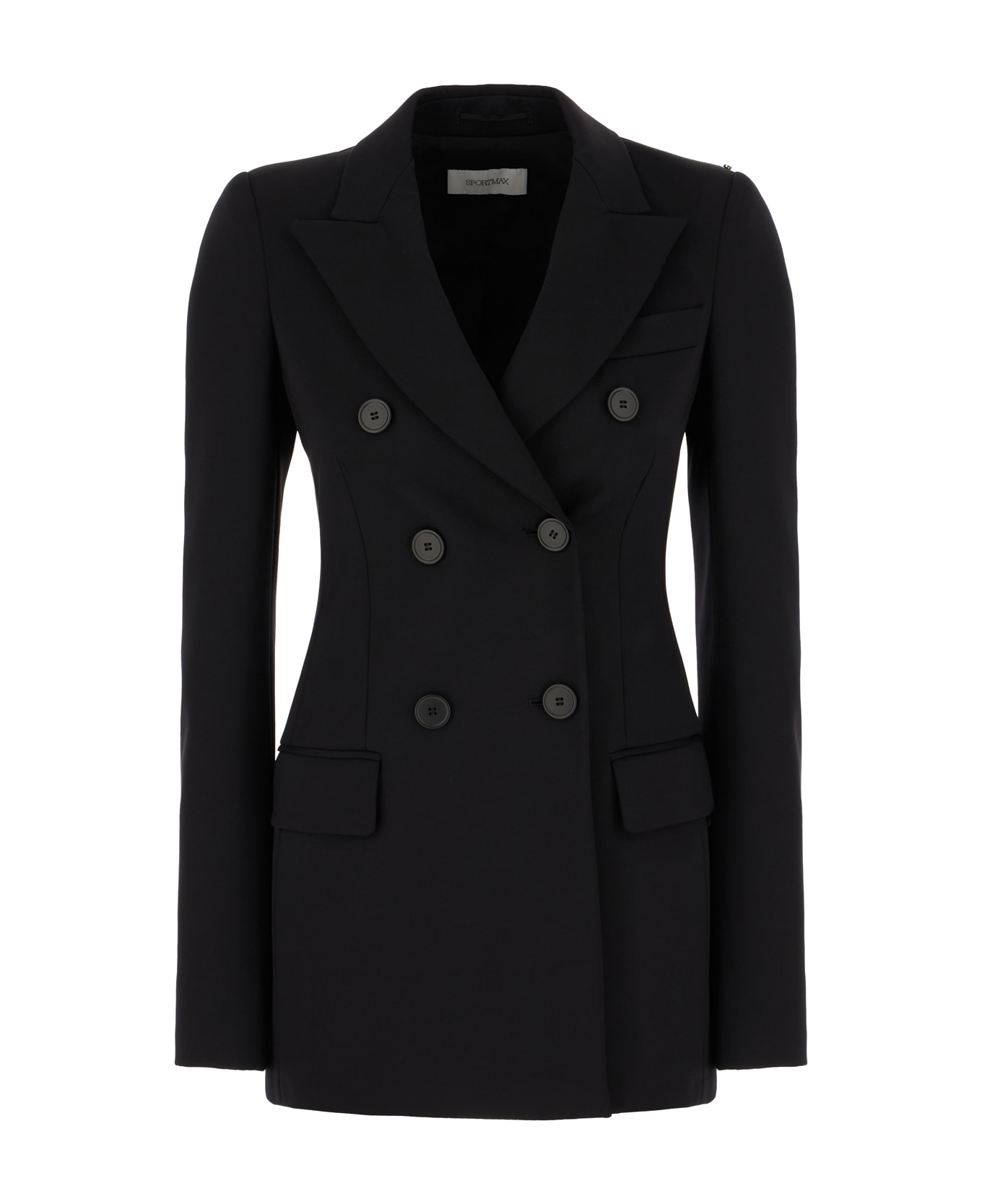 SportMax Black Stretch Nylon Blazer - Nero