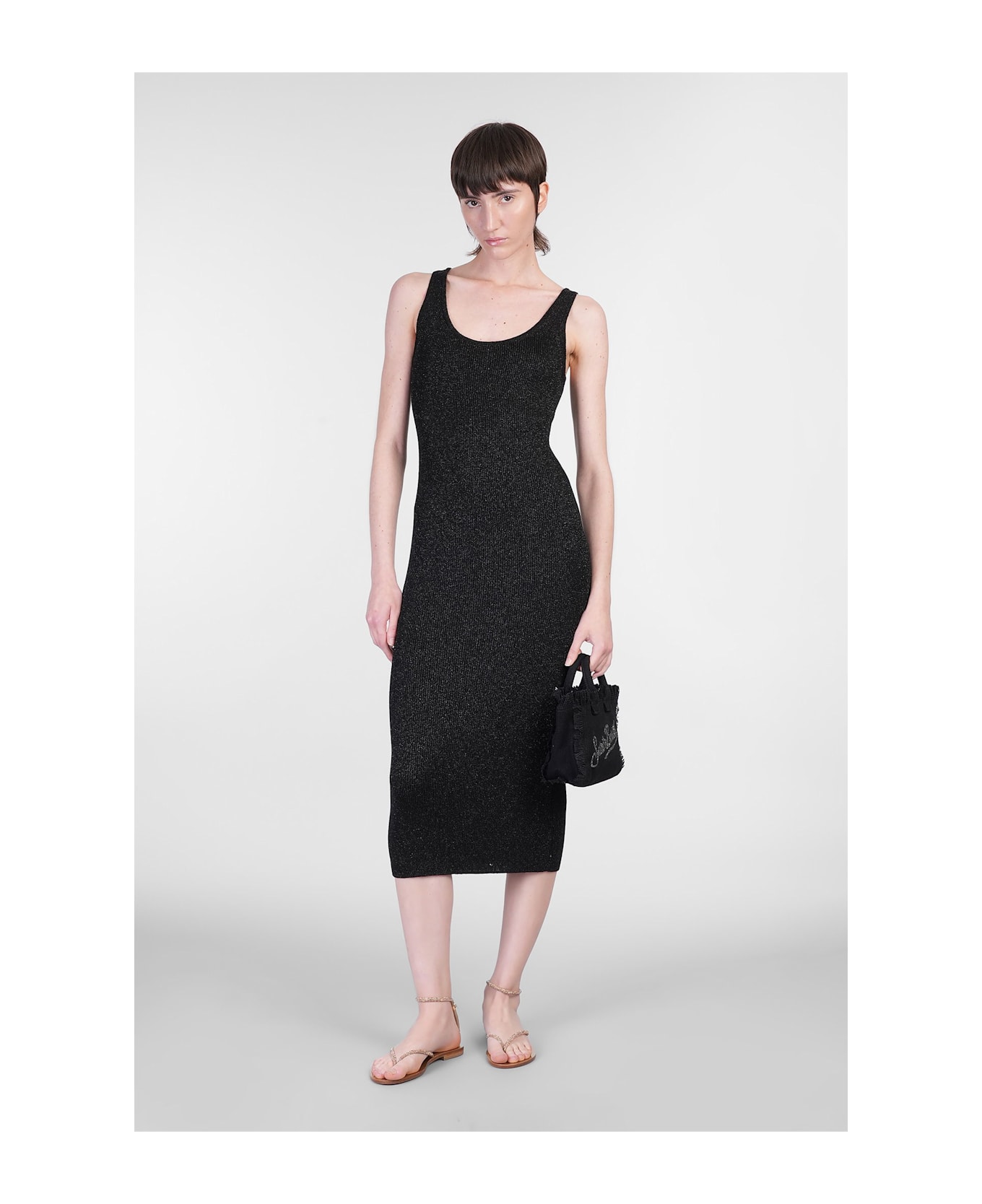 MC2 Saint Barth Ronan Long Dress In Black Viscose - black
