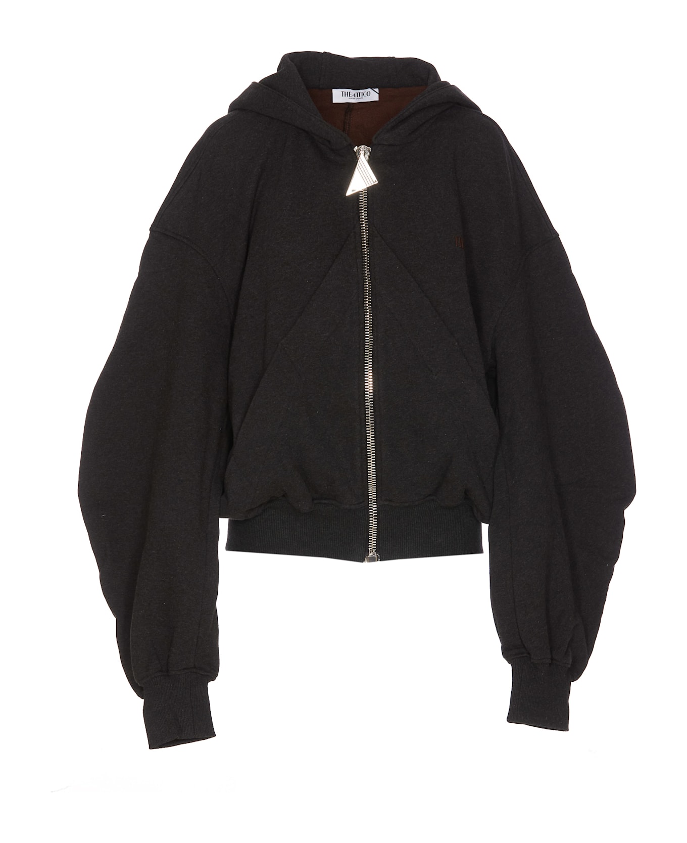 The Attico Zip Up Hoodie - Black