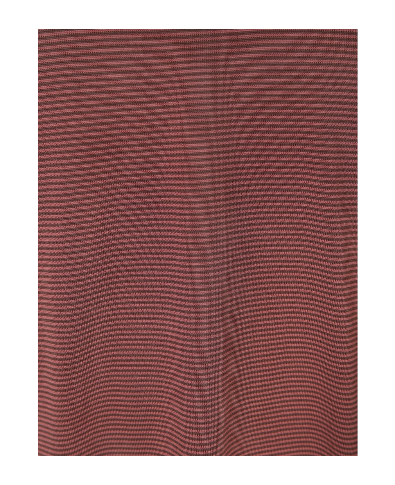 Lardini Jersey Striped Red/brown T-shirt - Brown