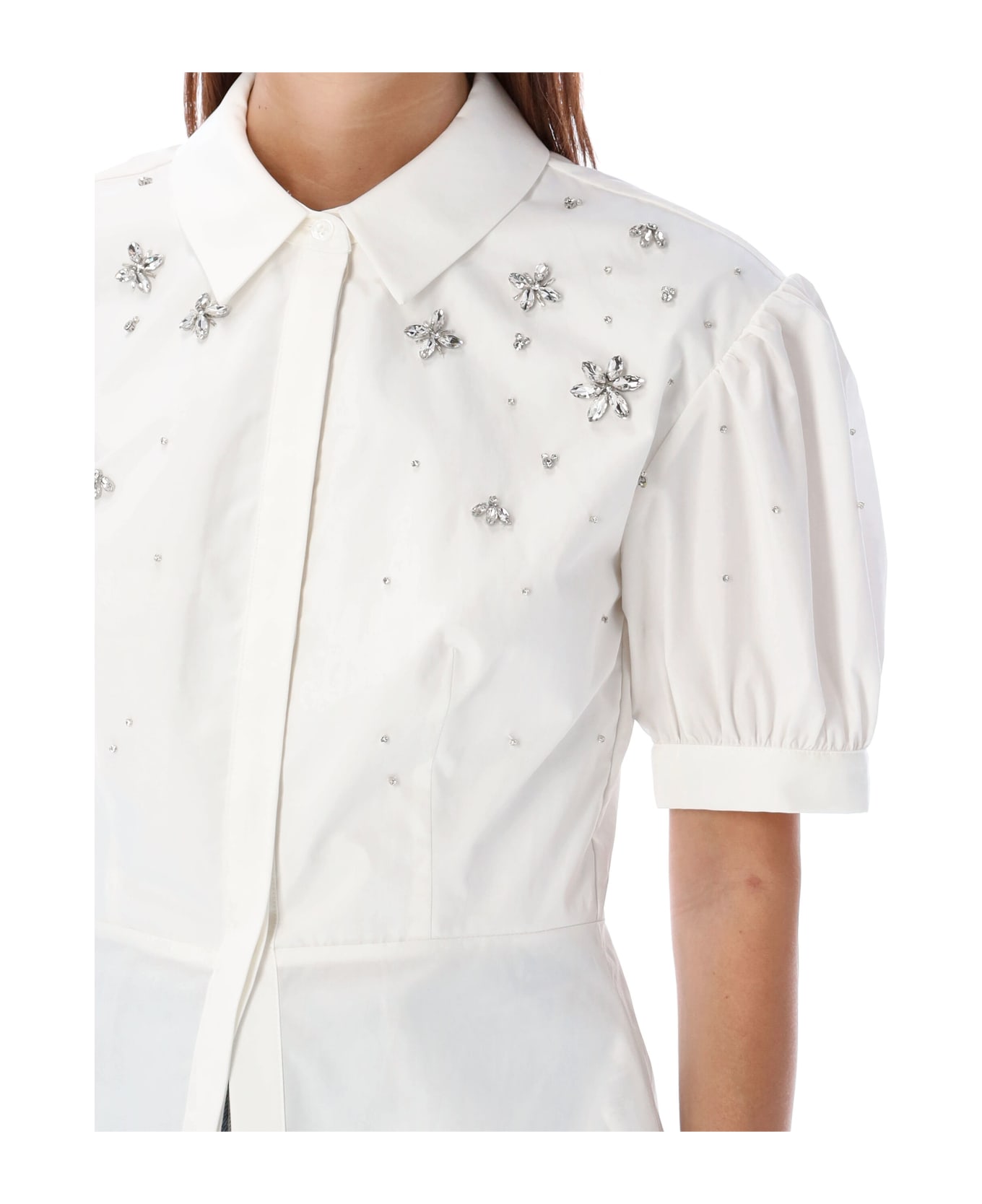 self-portrait Embellished Shirt - WHITE