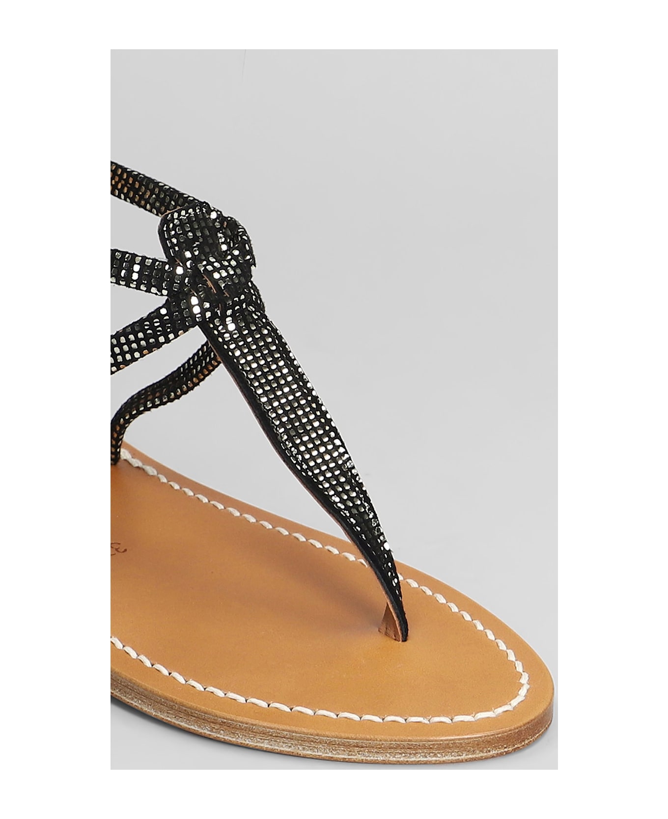 K.Jacques Buffon F Flats In Black Leather - black