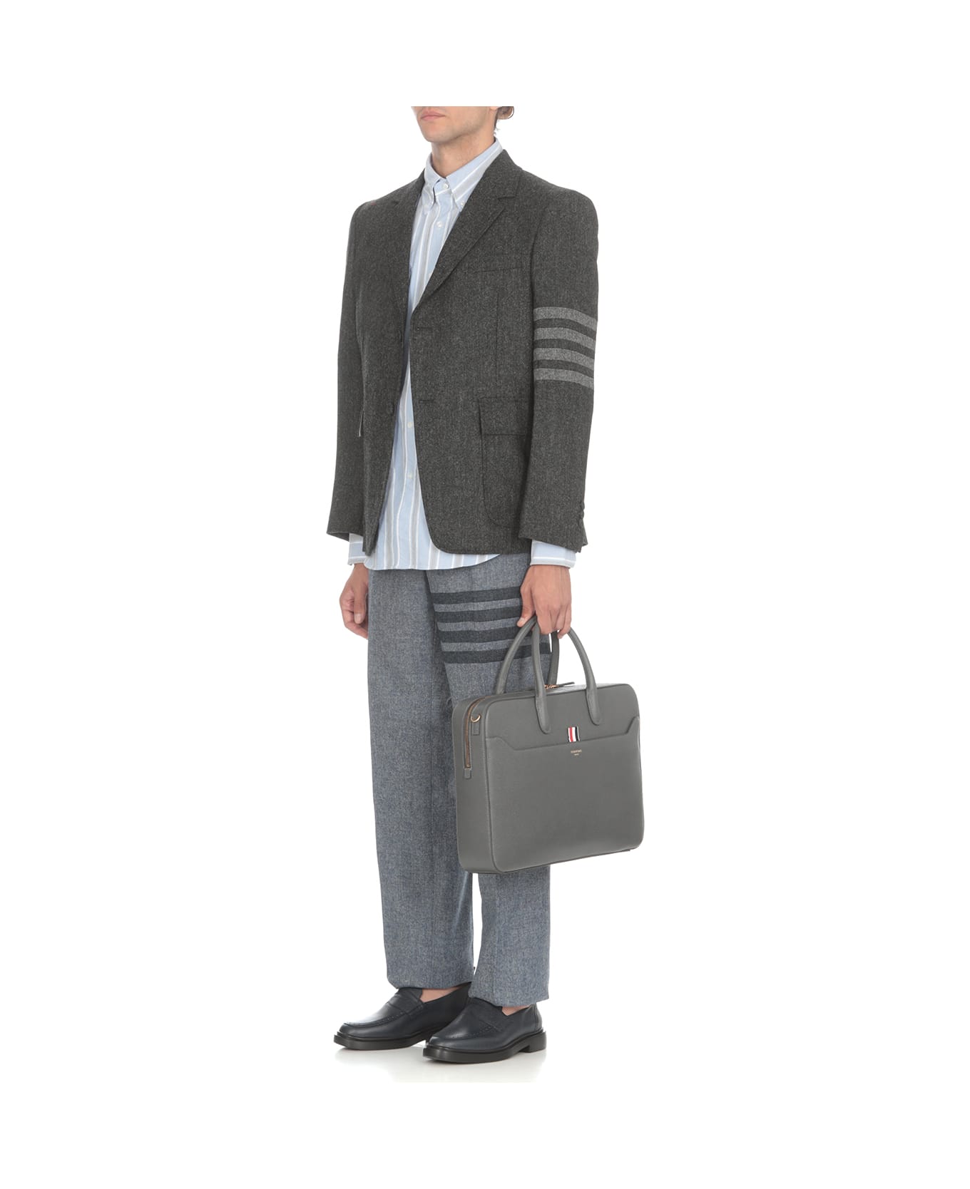 Thom Browne Unstructured Straight Fit Formal Jacket - Grey