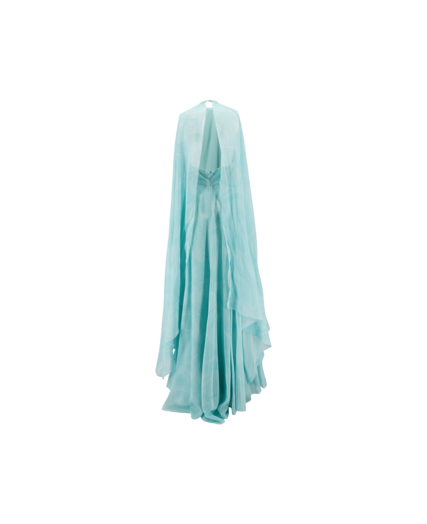Etro Floral Wave Long Dress - LIGHT BLUE