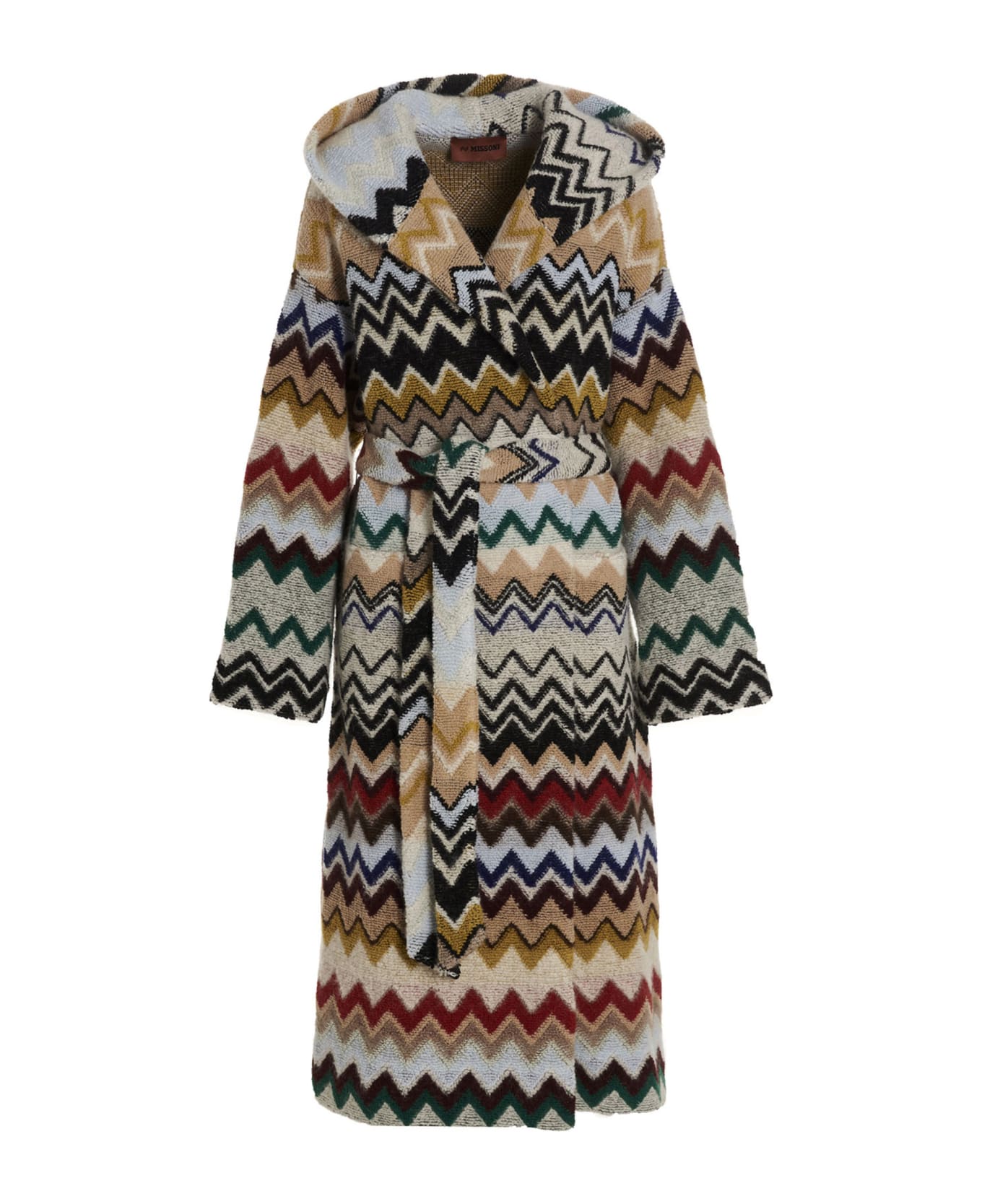 Missoni 'zig Zag' Hooded Coat - Multicolor