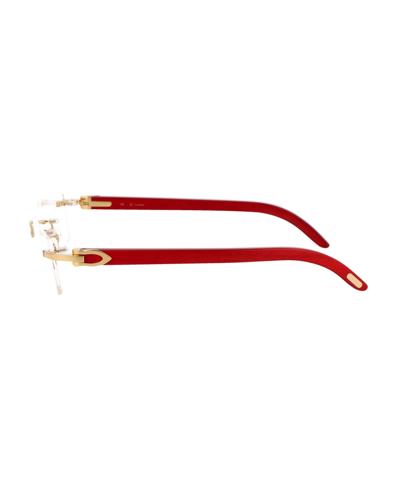 Cartier Eyewear Ct0052o Glasses - 006 GOLD RED TRANSPARENT