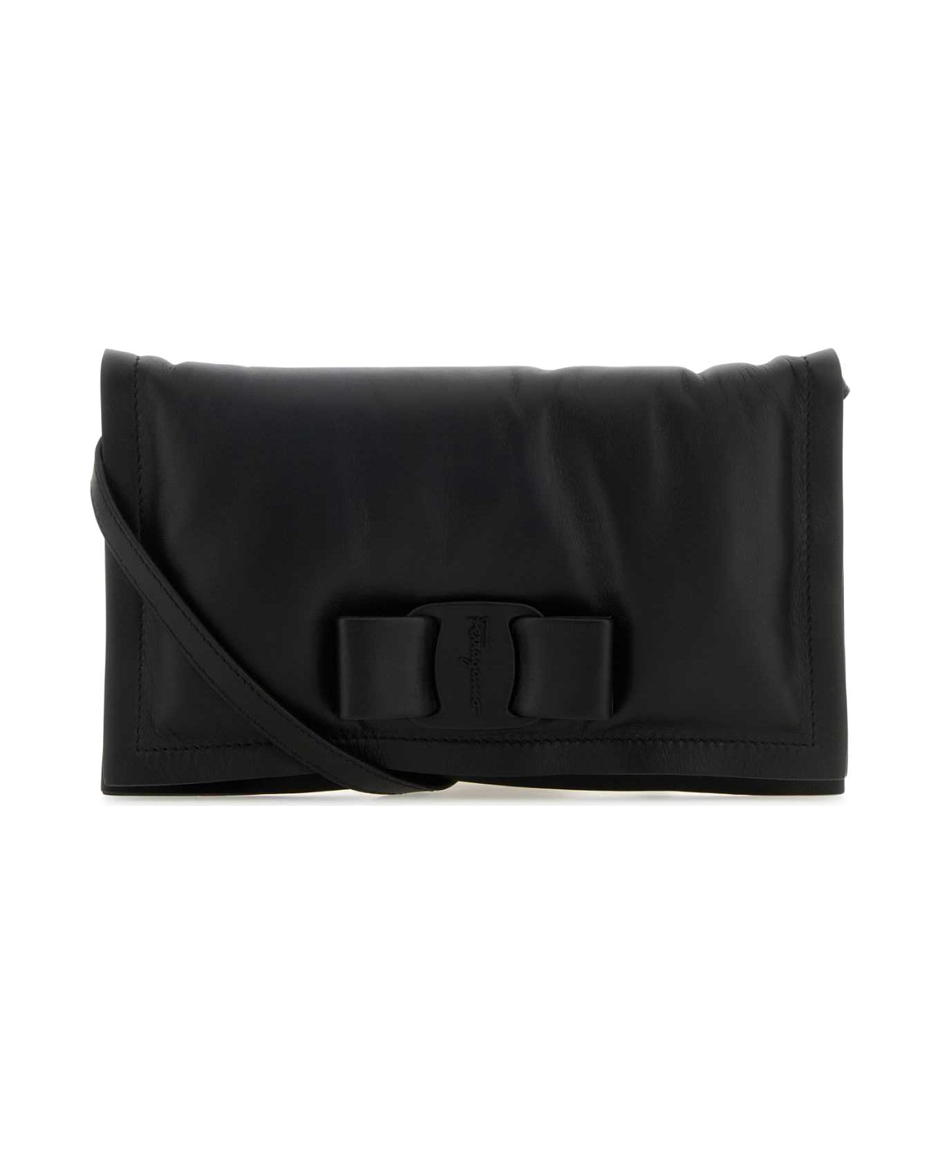 Ferragamo Black Nappa Leather Viva Crossbody Bag - NERONERO